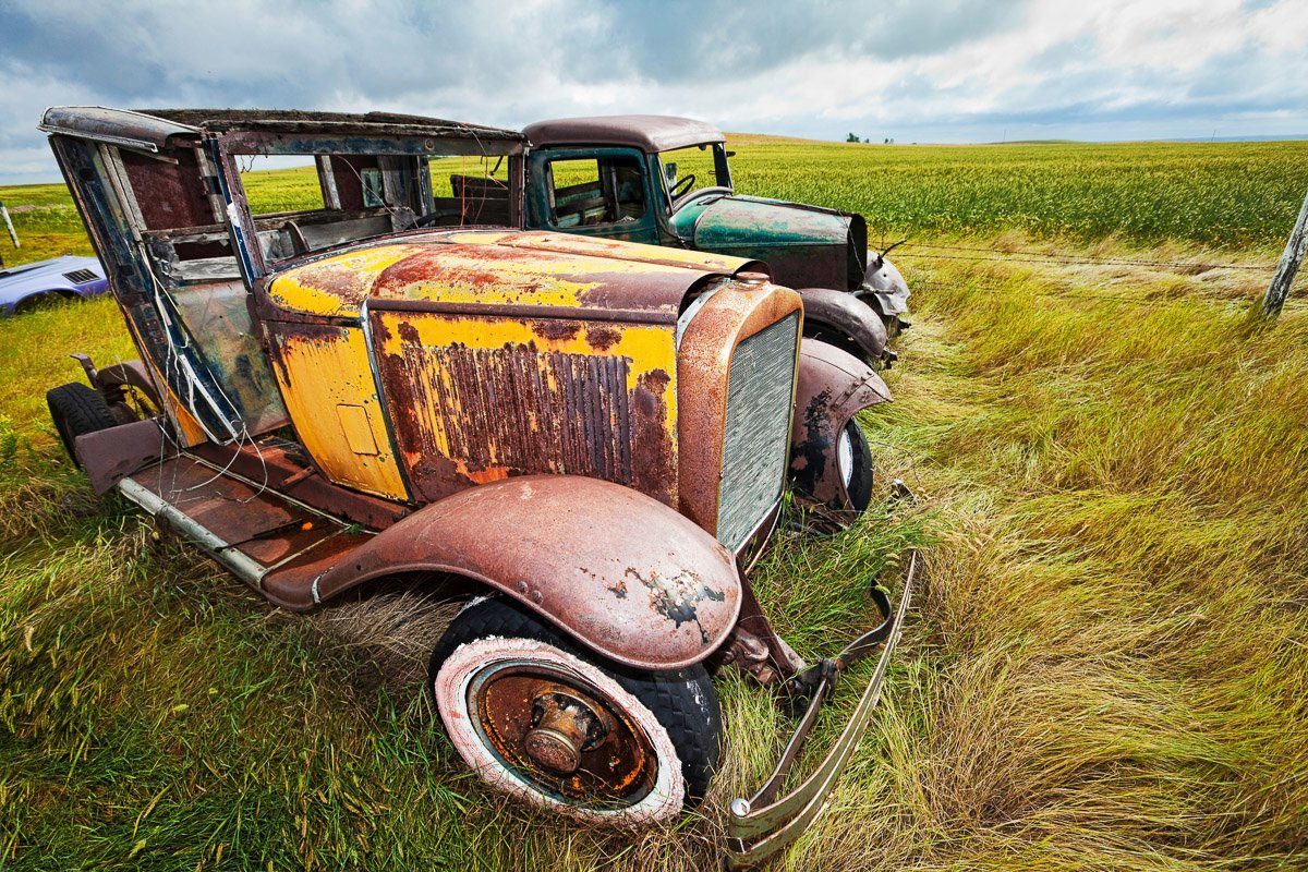 Papermoon Fotobehang Oldtimer Vliesbehang, eersteklas digitale print fotobehang maat 3,5 m x 2,6 m multicolor