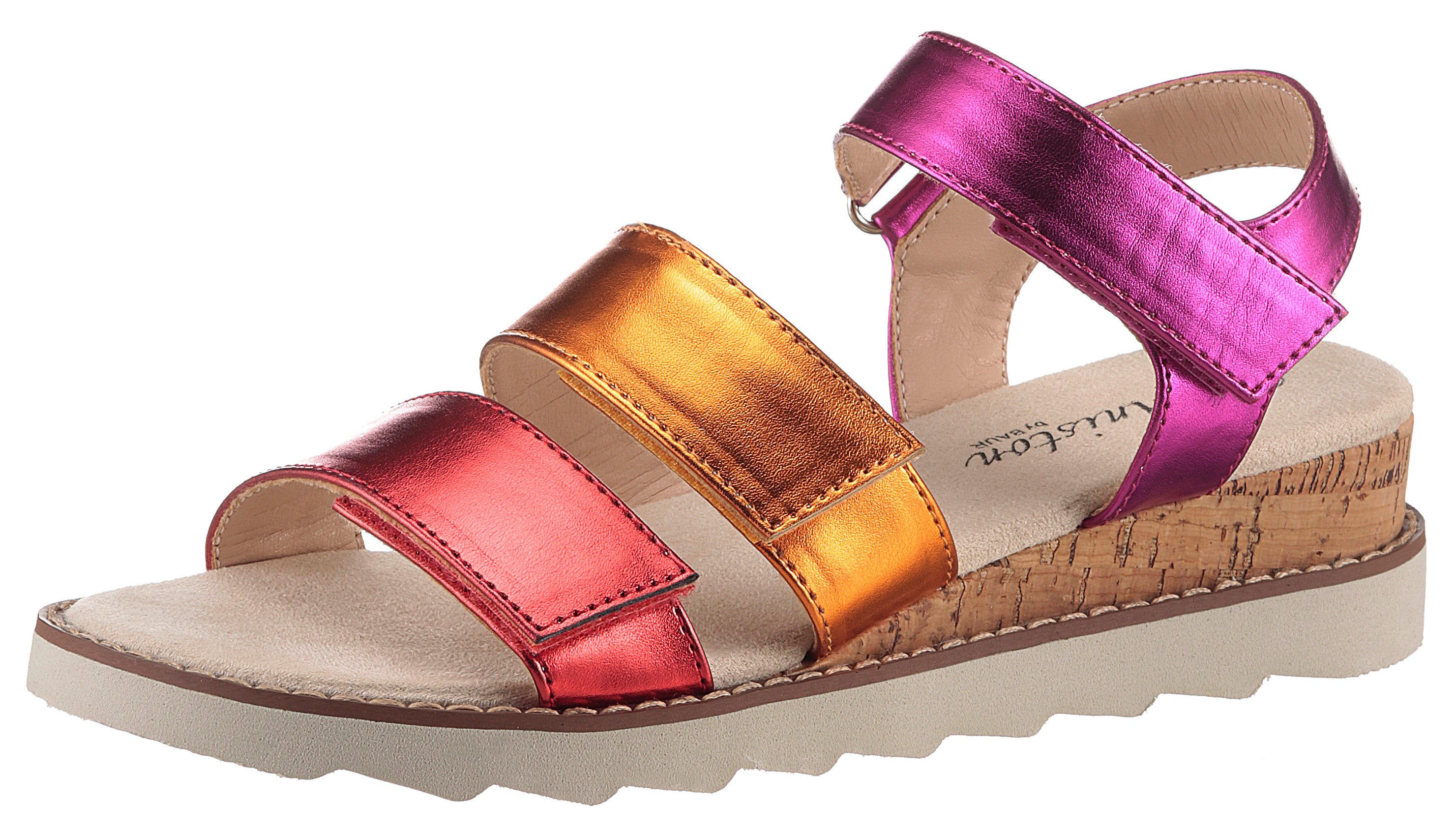 Aniston SHOES Sleehaksandaaltjes , sandaal, zomerschoen, klittenbandschoen, metallic-look - nieuwe collectie