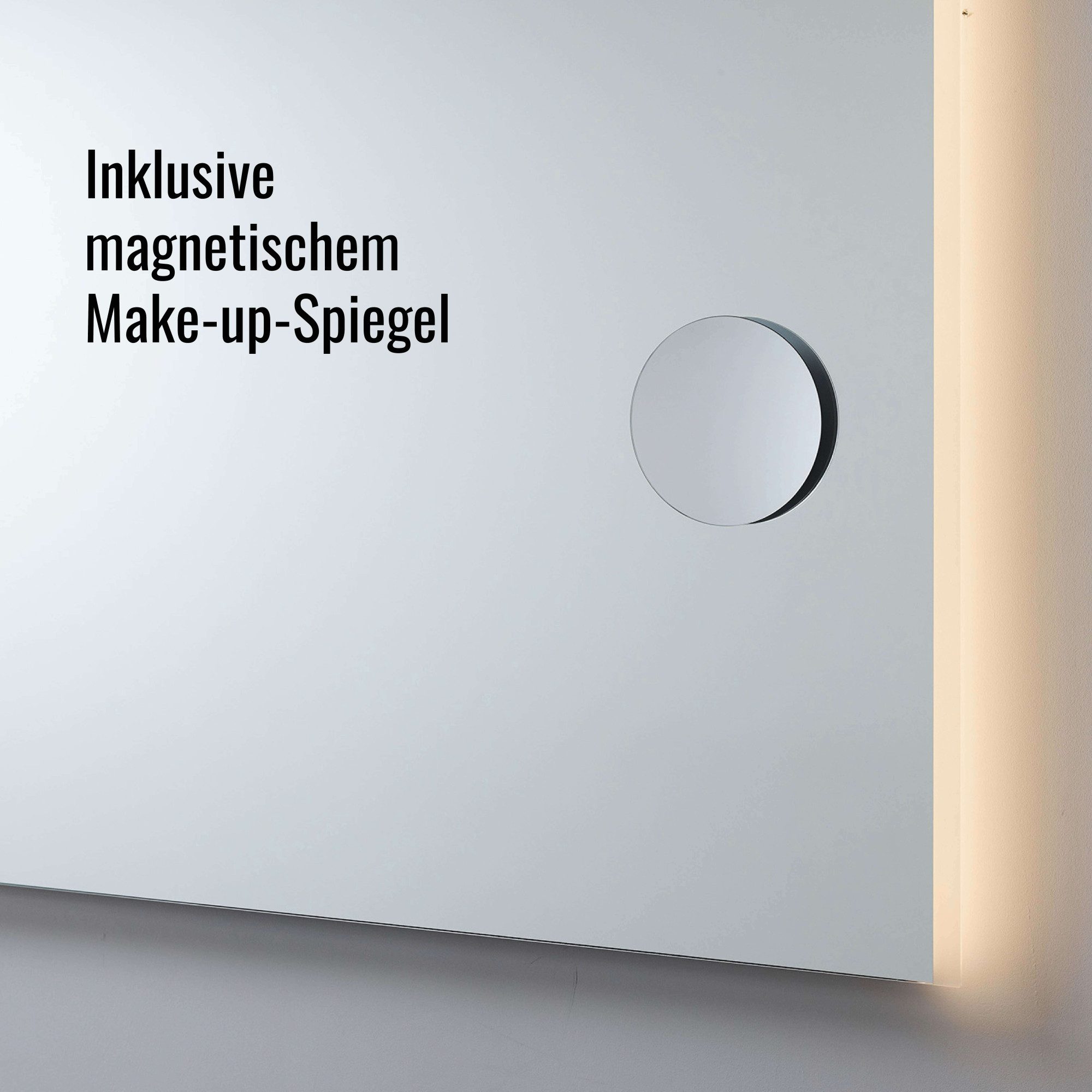 Loevschall Badspiegel Lago, spiegel bundel inclusief make-up spiegel, badkamer spiegel