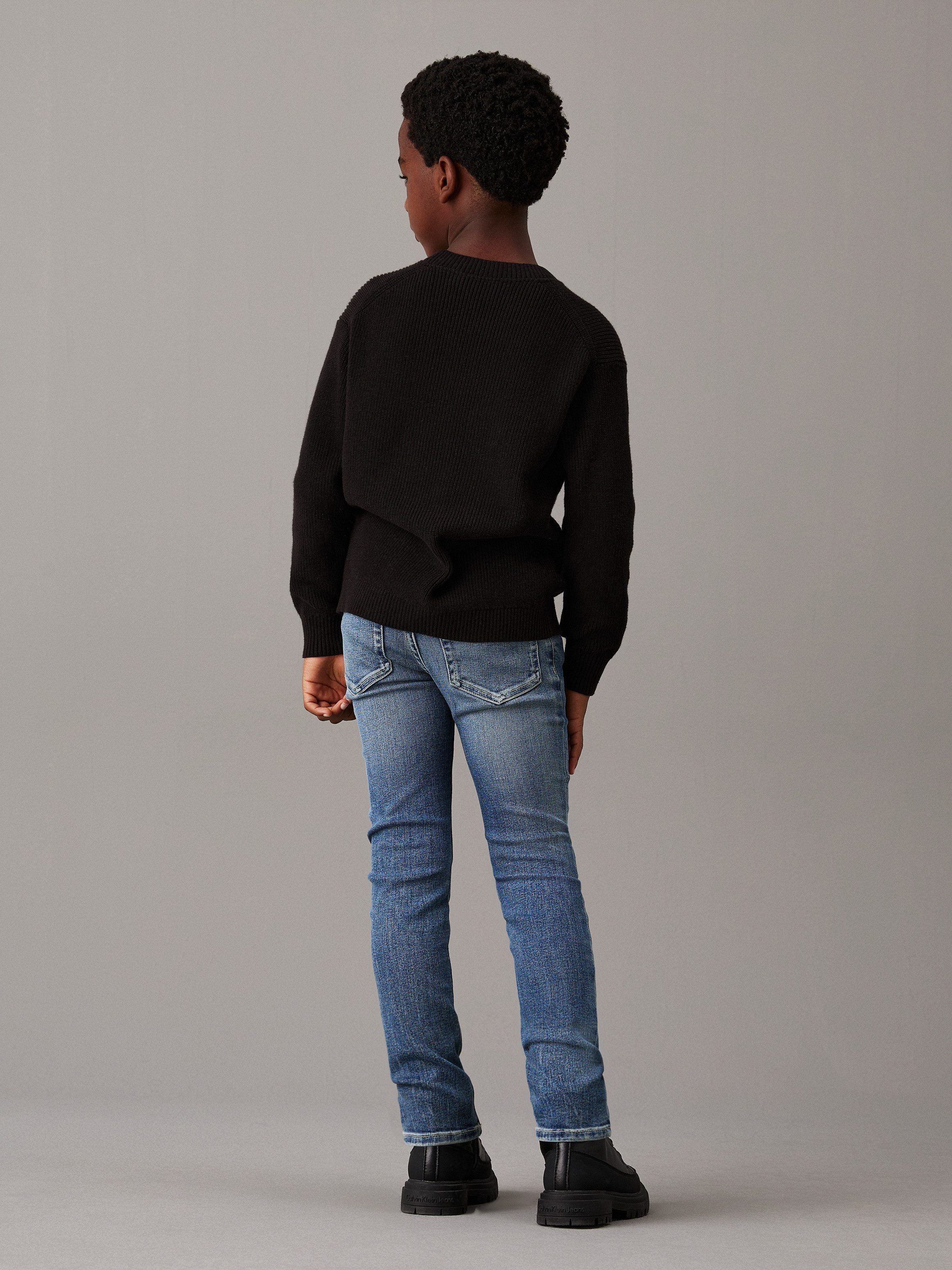 Calvin Klein Slim fit jeans SLIM NEW MID BLUE PWS voor kinderen tot 16 jaar, in coole wassing