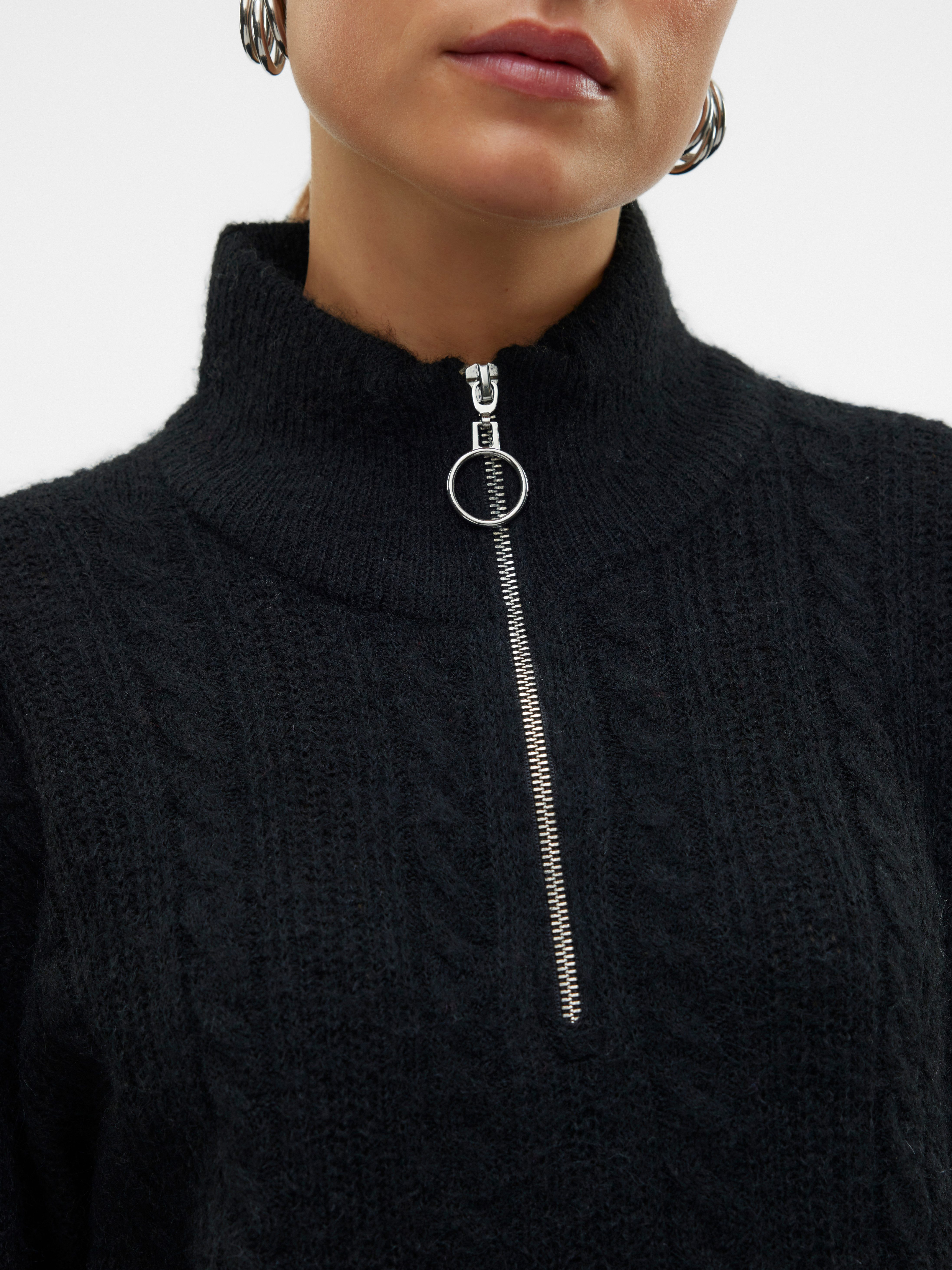 Vero Moda Trui met staande kraag VMMILI LS HIGHNK LONG ZIP PULLOVE GA BOO
