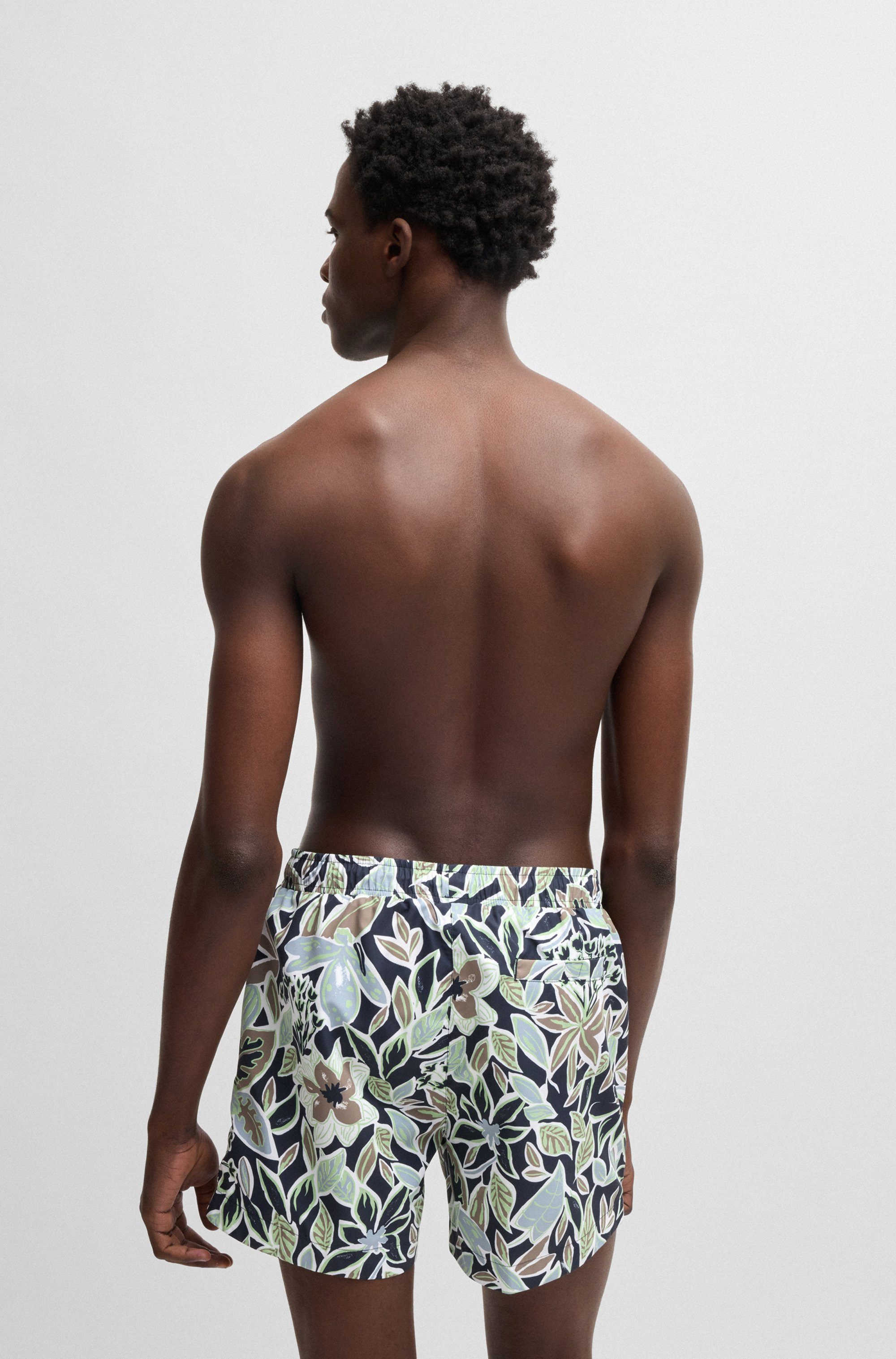 HUGO underwear Zwemshort CALALA met tropisch patroon