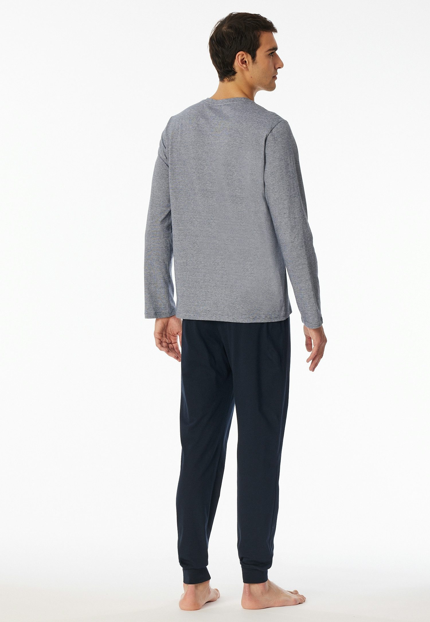 Schiesser Pyjama Casual Essentials met fijne, gebreide ringen