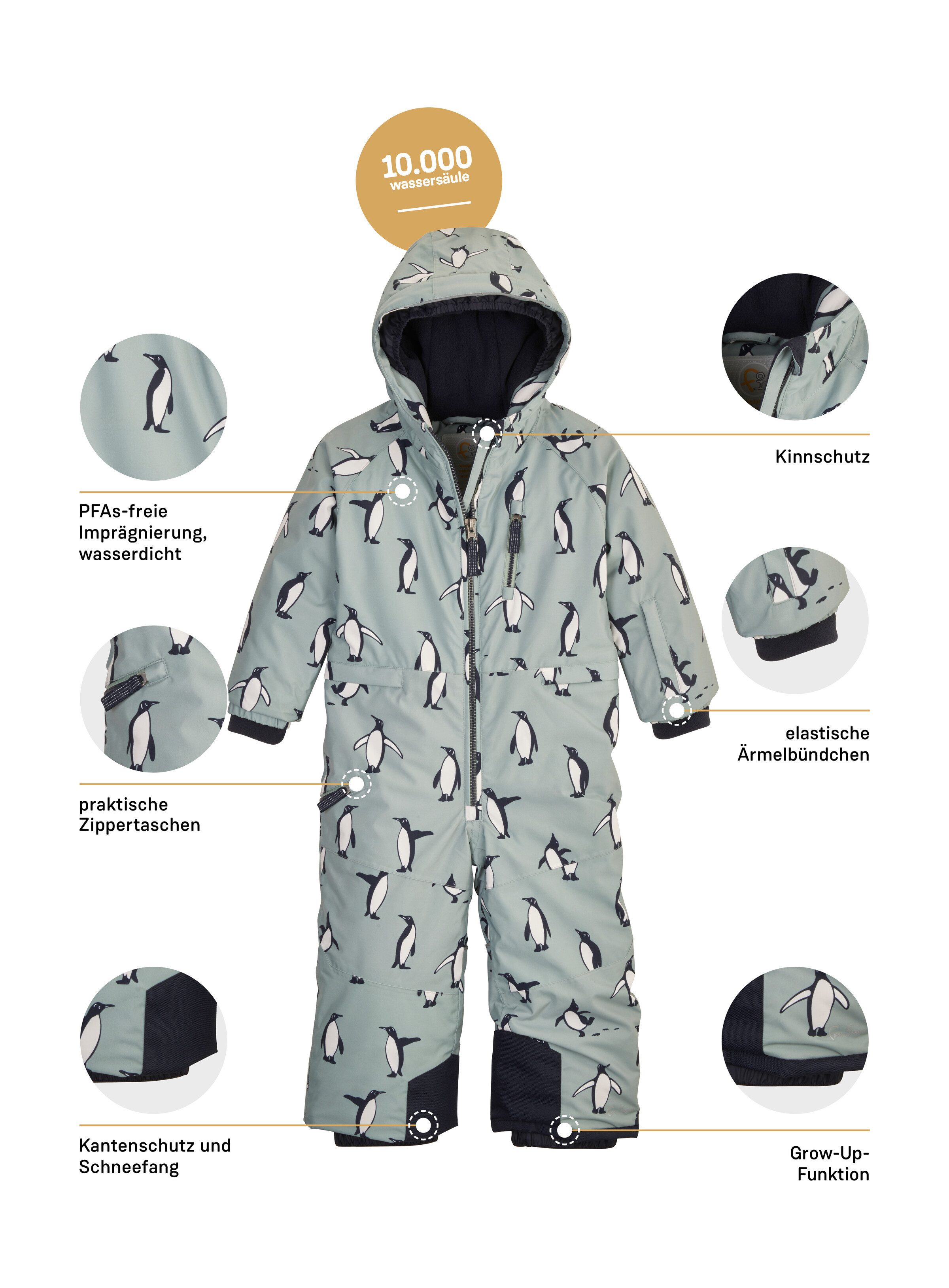 first instinct by killtec Jumpsuit FISW 26 MNS ONPC Waterdichte skioverall met Grow-Up-functie, reflecterende print