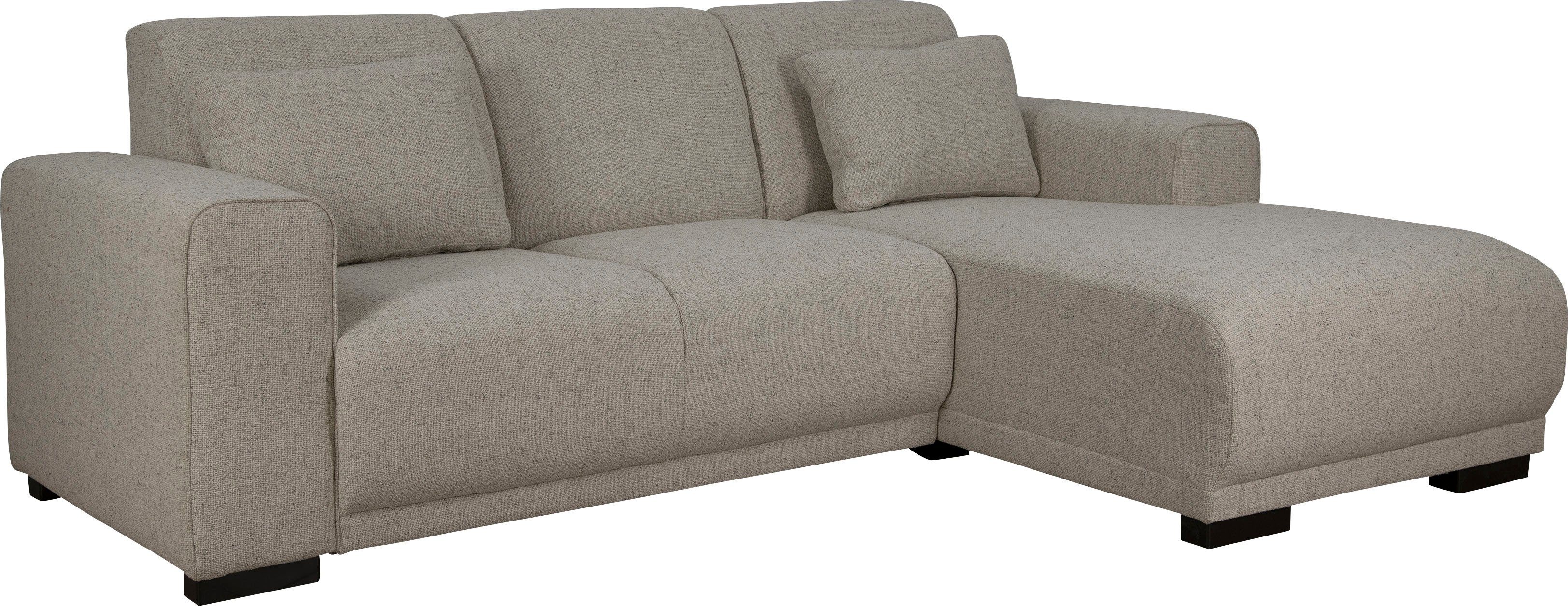 Home affaire Hoekbank BORNHOLM L-vorm met chaise longue, afmetingen B/D/H: 234/162/85 cm Recamiere links of rechts bestelbaar, golfvering, inclusief 2 kussens
