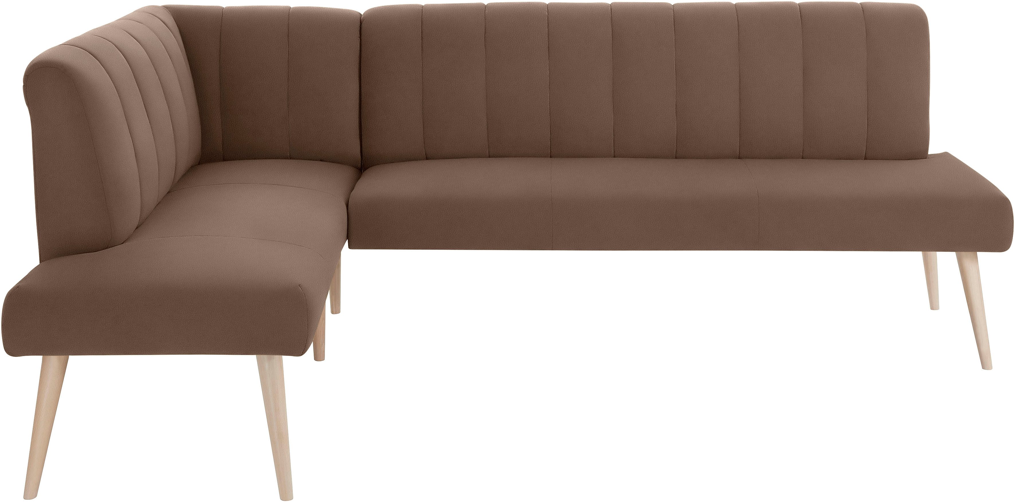 exxpo - sofa fashion Hoekbank Costa, moderne rugstikking, comfortabel en elegant, hoge houten voet