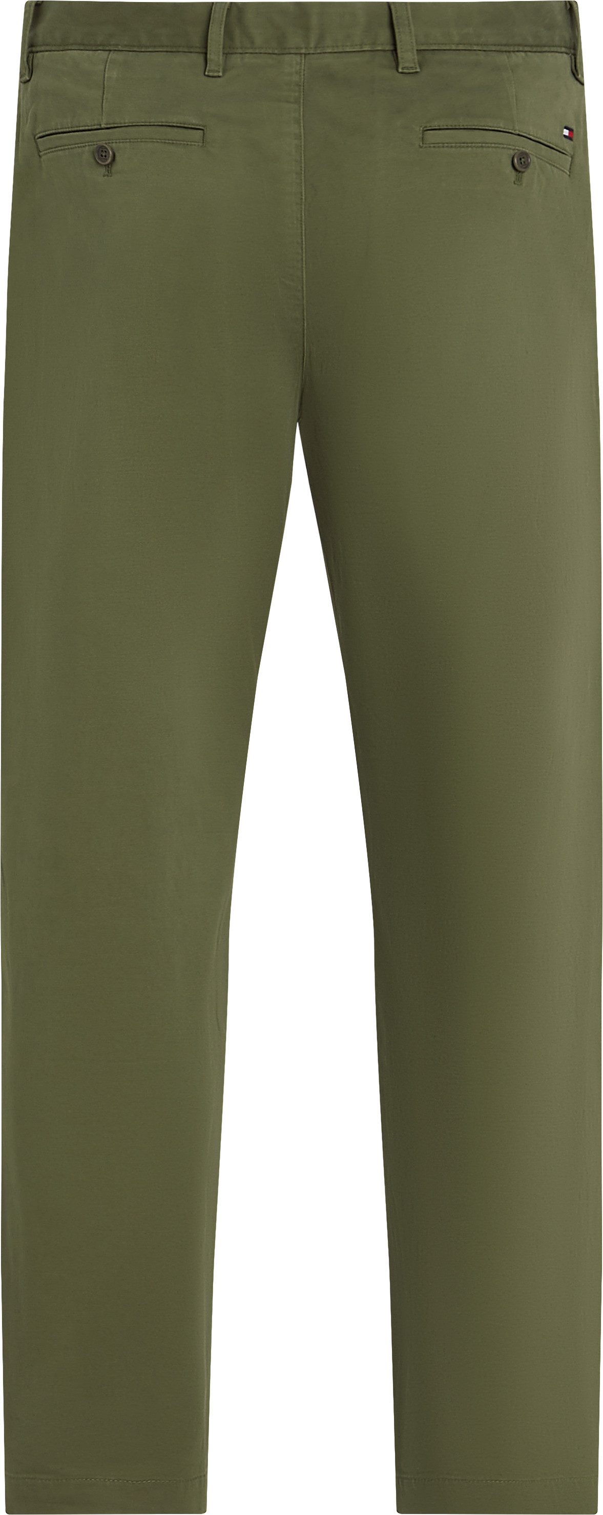 Tommy Hilfiger Chino DENTON CHINO SATIN met achterzakken met knoop, logo-borduursel