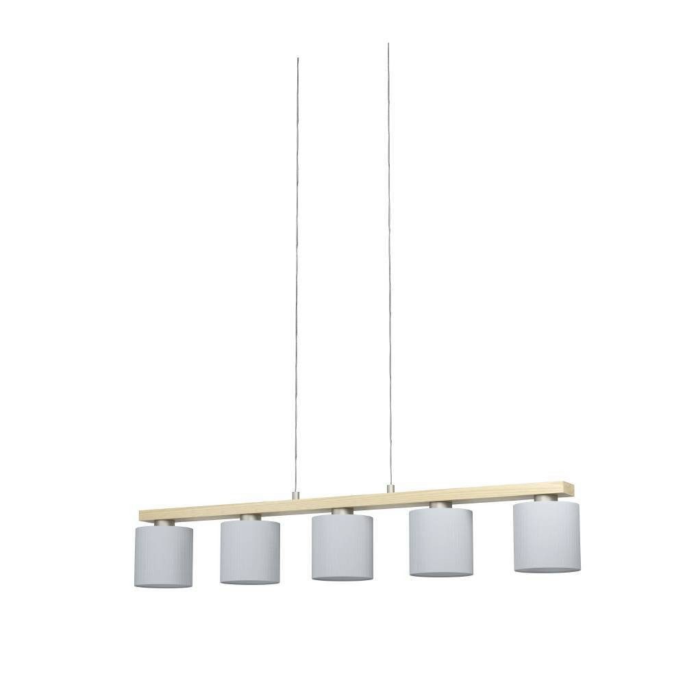 EGLO Hanglamp CASTRALVO Hanglamp, nikkel-mat, bruin, wit, FSC gecertificeerd, E27 fitting (1 stuk)