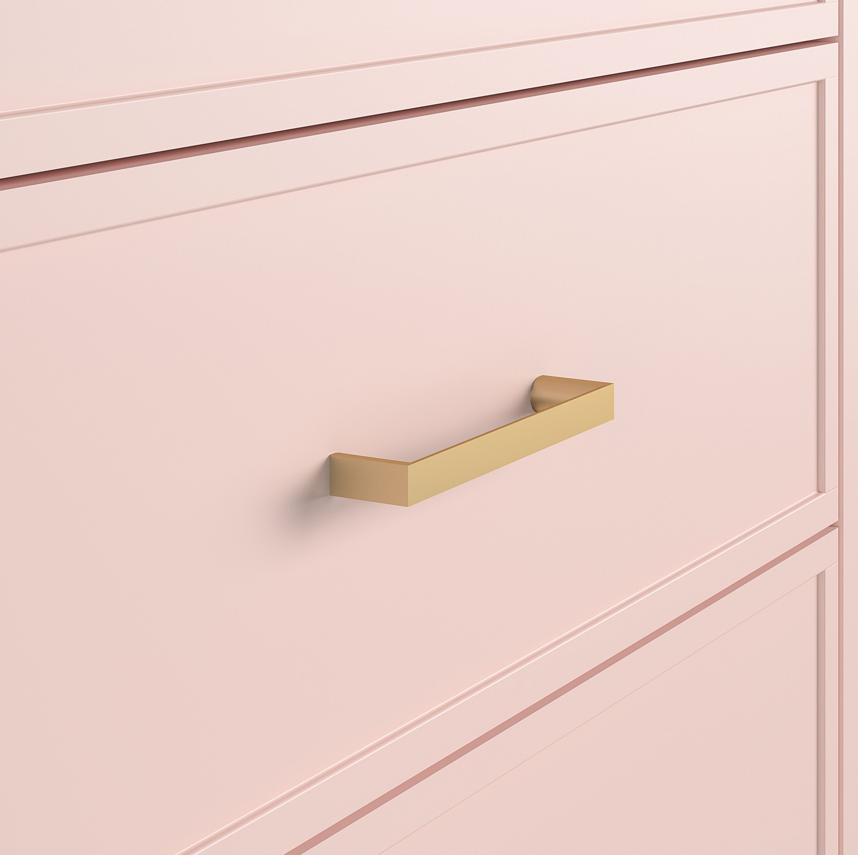 CosmoLiving by Cosmopolitan Kast Westerleigh met 4 laden, mdf, poten van massief hout, hoogte 106 cm, breedte 76 cm
