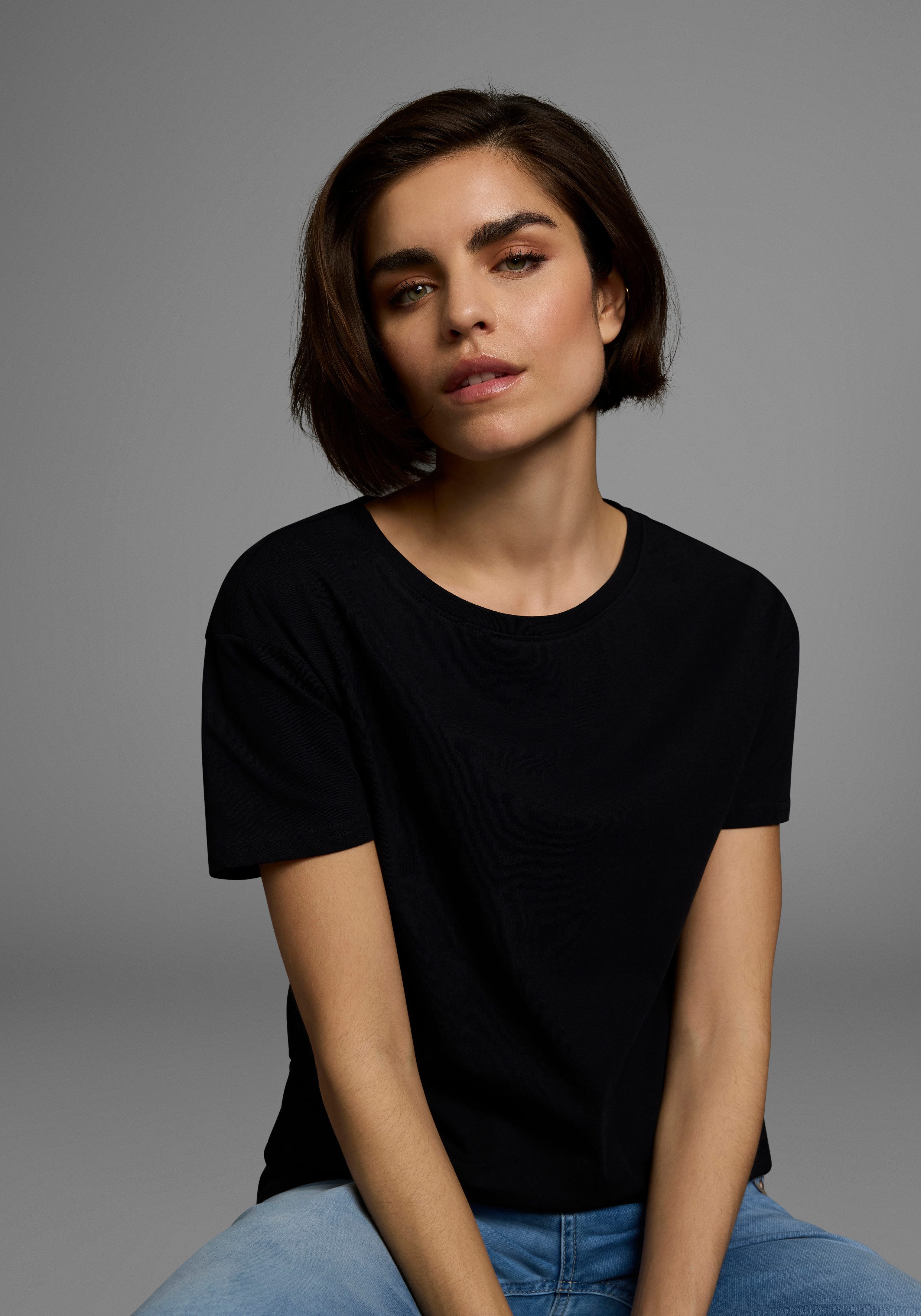 AJC T-shirt oversized pasvorm, basic, van katoen