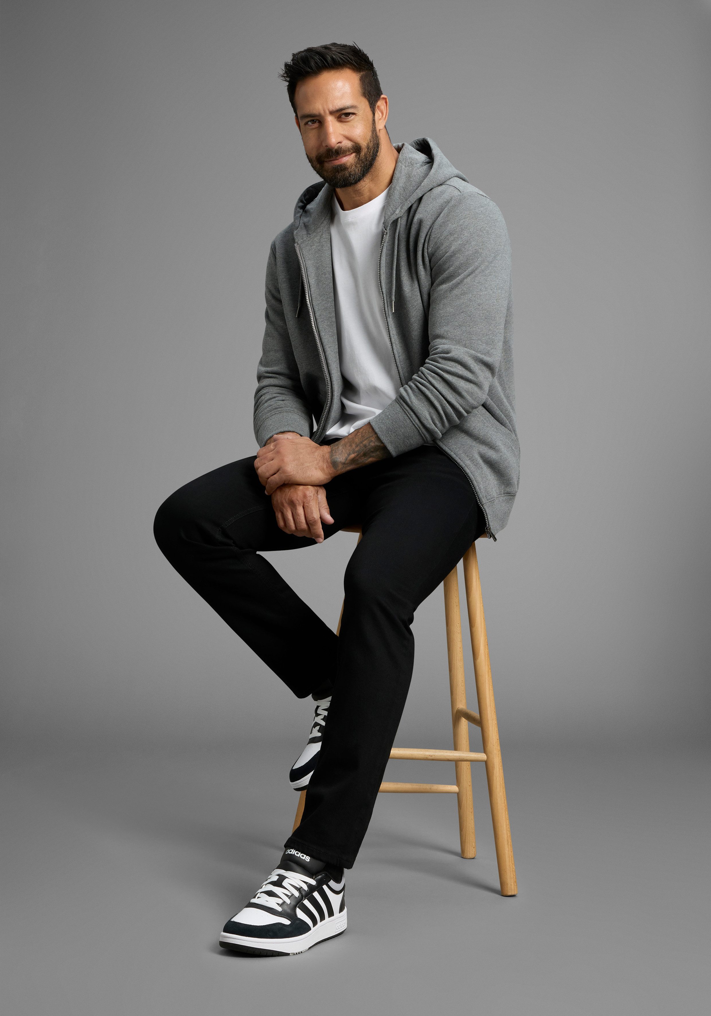 Man's World Capuchonsweatvest met zakken