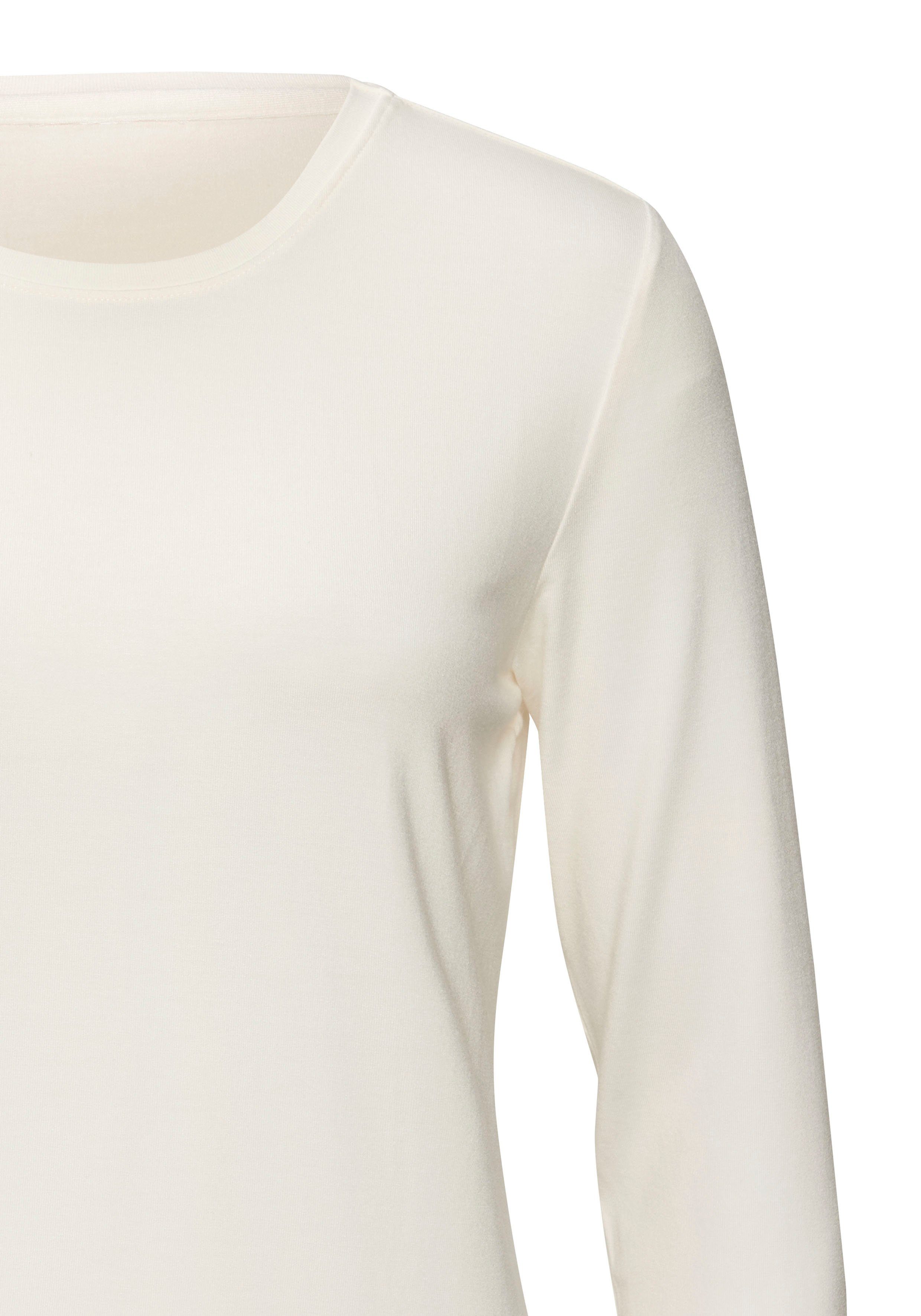 Lascana Shirt met lange mouwen Van zachte viscose-stretch van zachte viscosekwaliteit (Set van 2)