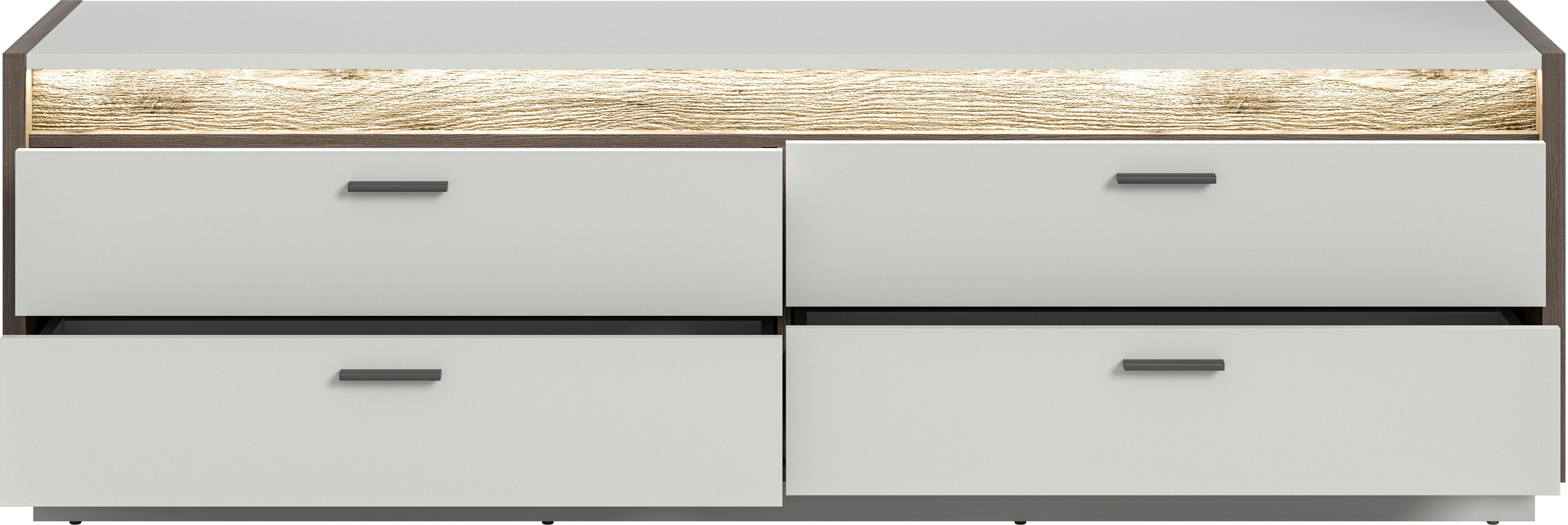 INOSIGN Tv-meubel Treviso, Breedte 187cm, incl. Frontverlichting, 4 lades TV-meubel, media meubels, TV-bank, televisiekast, woonkamerkast
