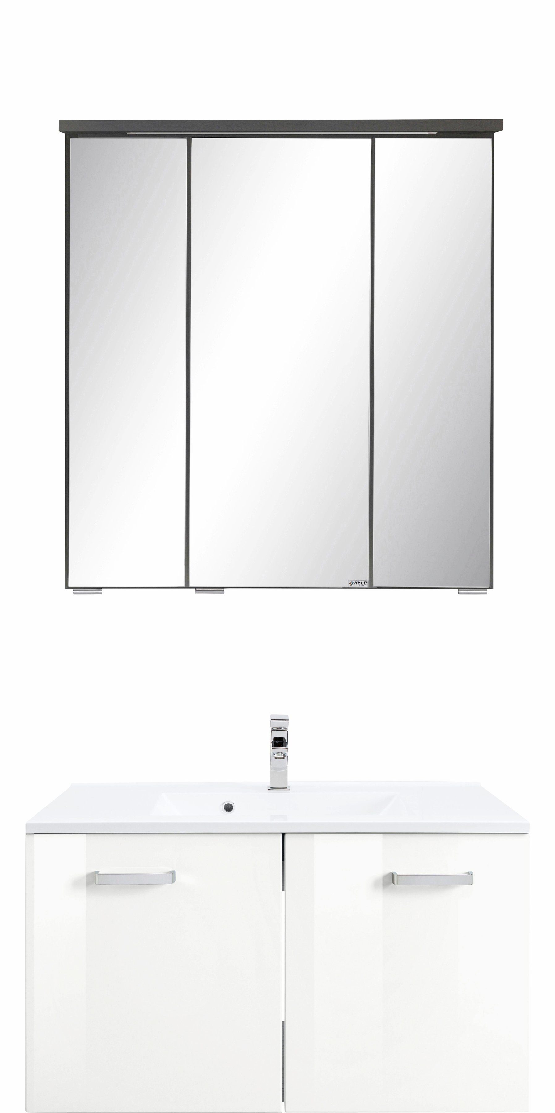 welltime Badkamerserie Ravenna Breedte 70 cm, inclusief badkamerspiegel (2-delig)