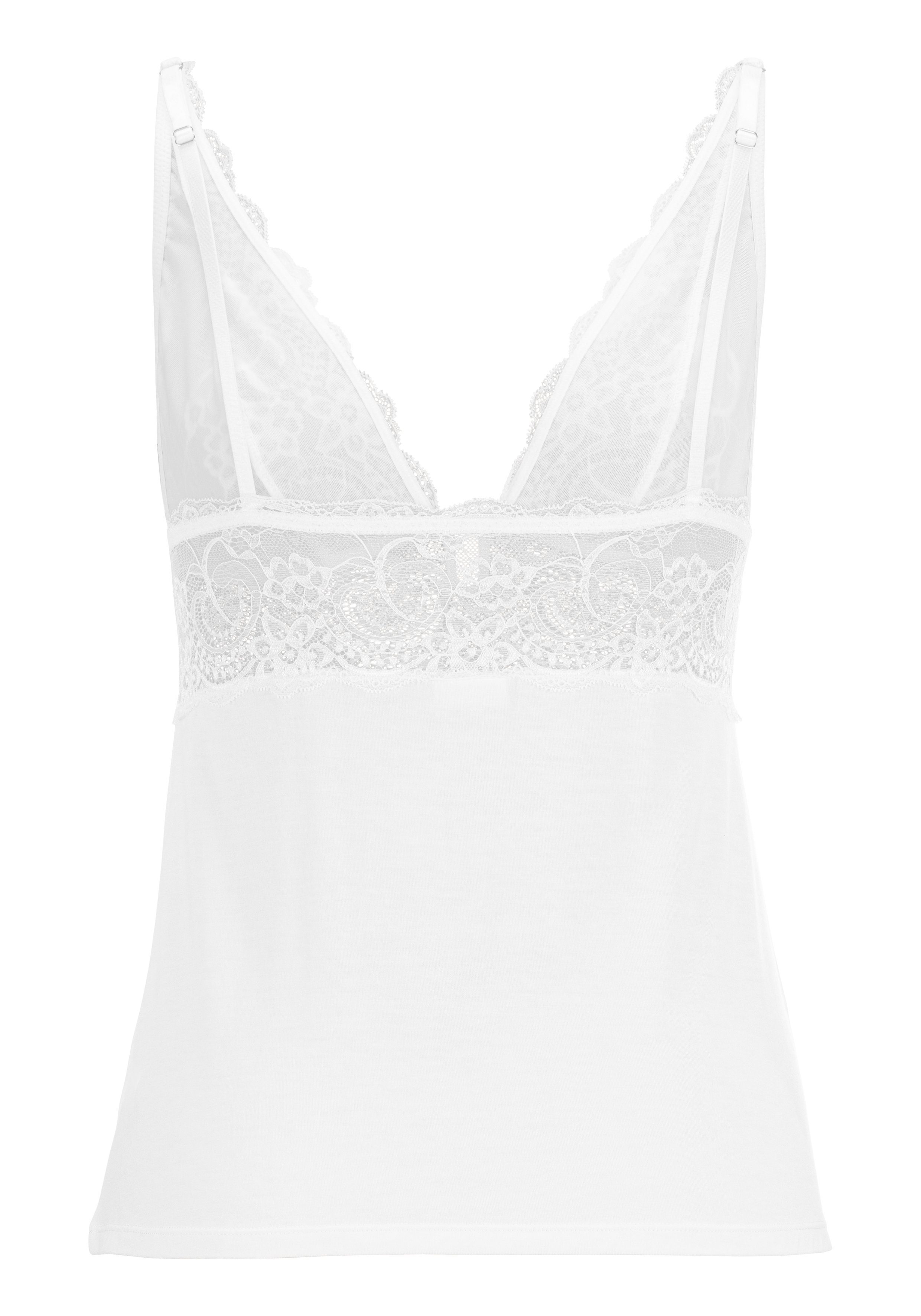 Lascana Shortama met mooie kantdetails (set, 2-delig)