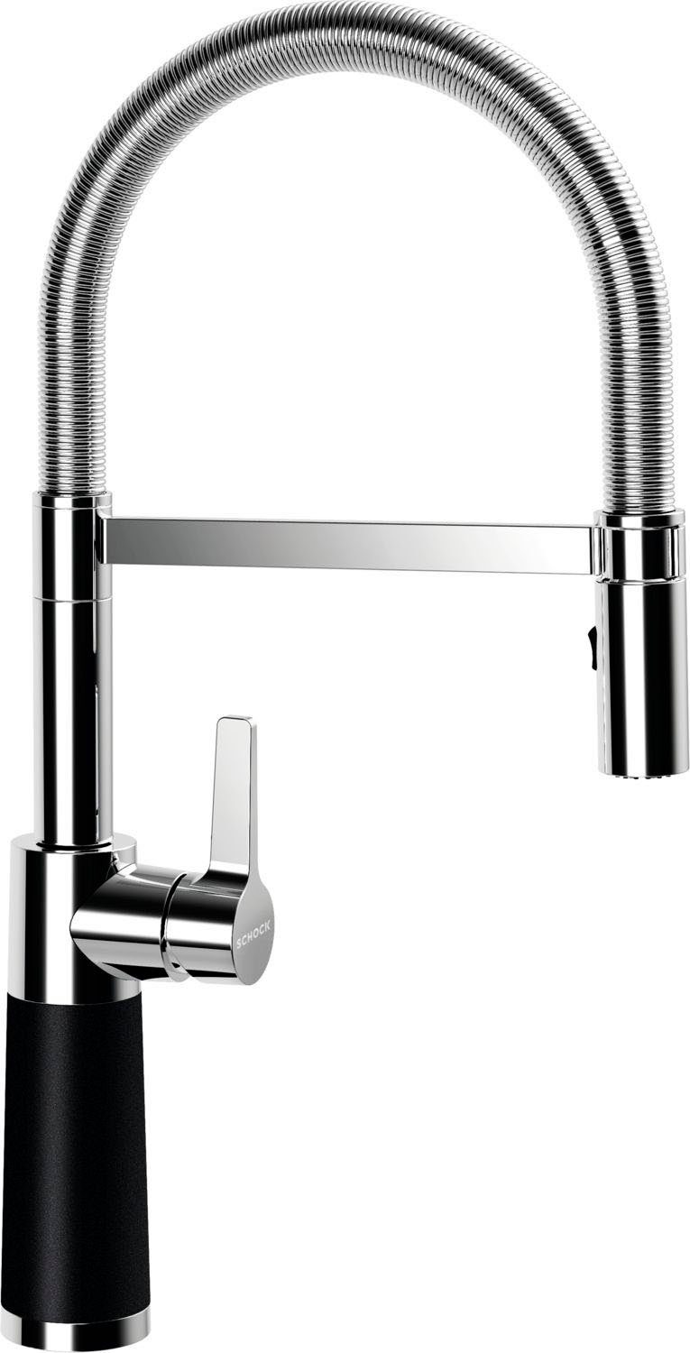 Schock Keukenkraan SC-550 Feestuitloop, straal-douche, terugstroombegrenzer, draaibereik 150° keukenkranen zwart