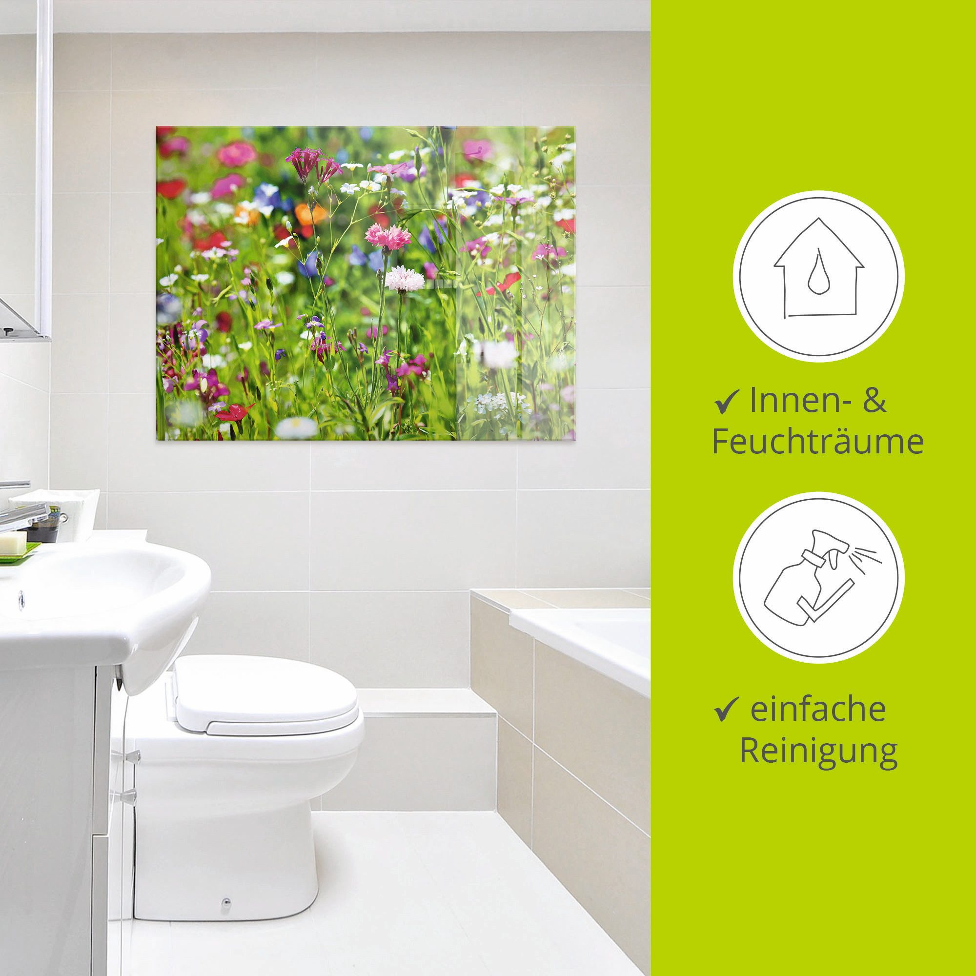Artland Print op glas Bloemenweide I in verschillende maten