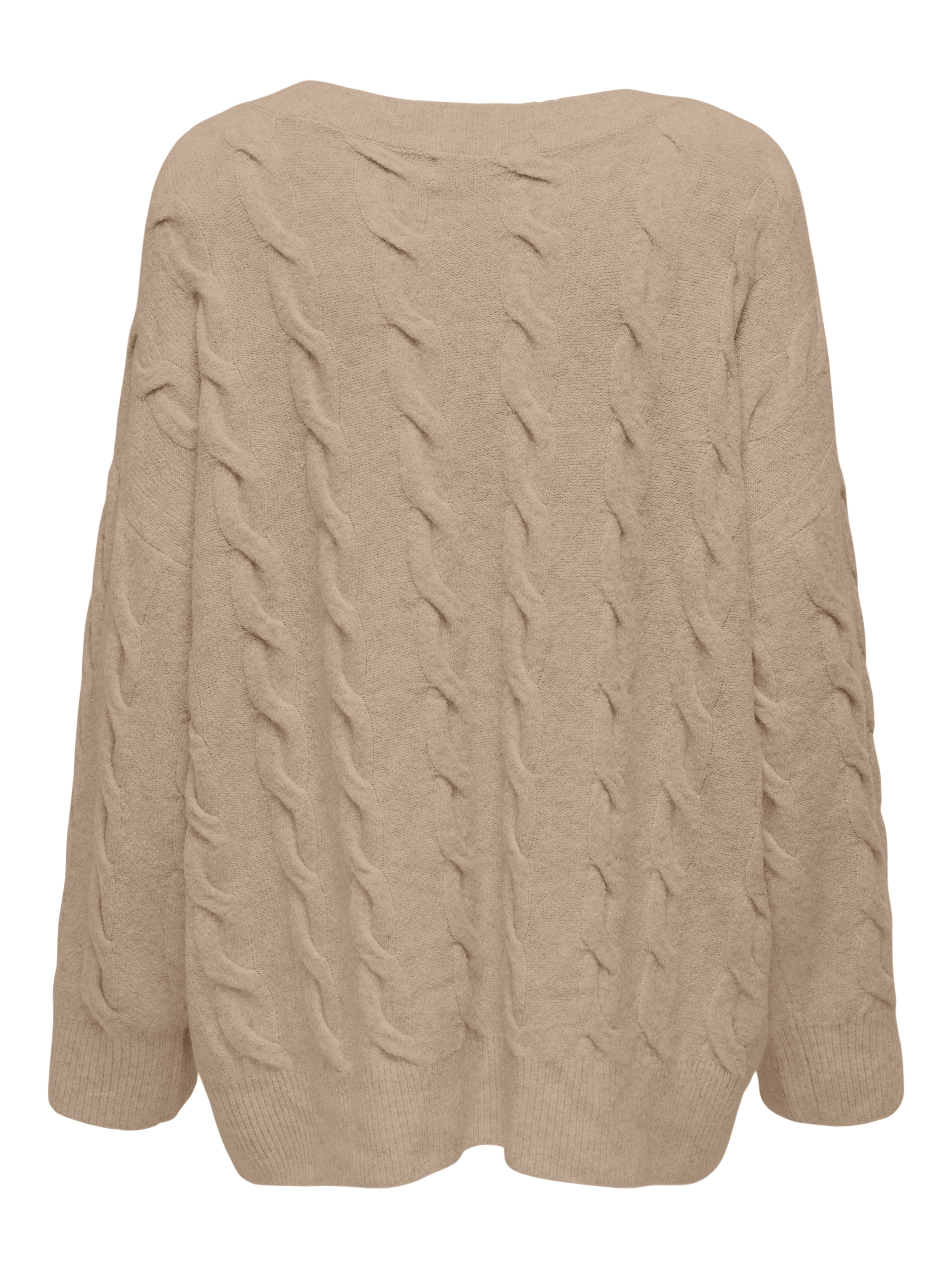 Only Trui met V-hals ONLJEANETT LIFE L/S CABLE V-NECK CC KNT