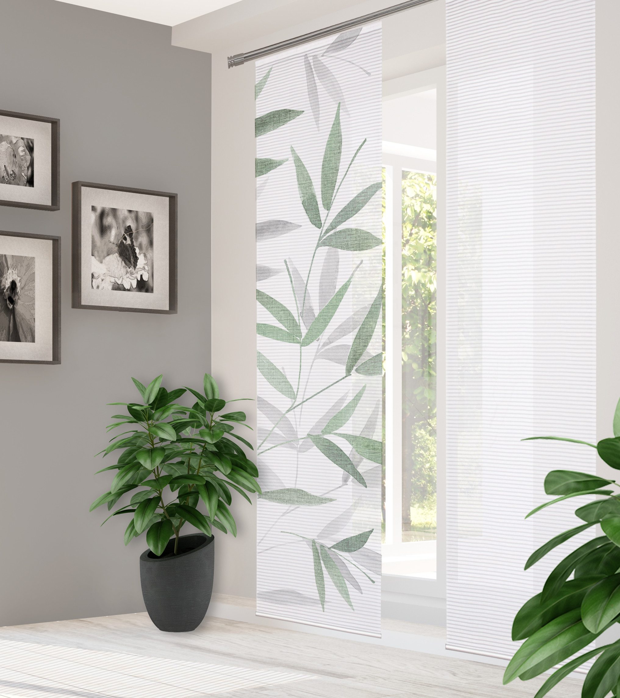 OTTO HOME in green Paneelgordijn RANDOW SET DIGITALE PRINT, BAMBOELOOK GERECYCLED (1 stuk) paneelgordijnen blauw