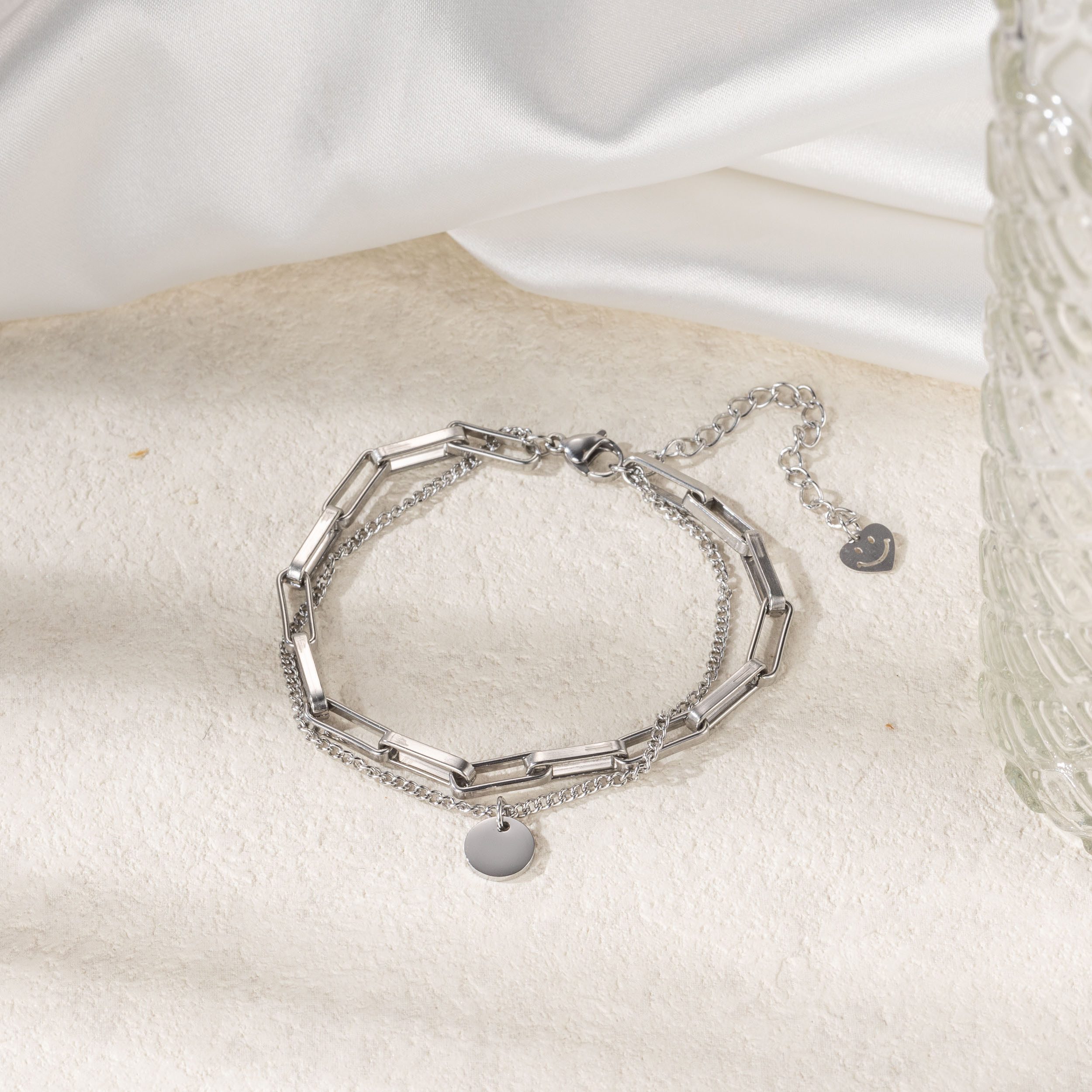 Firetti Armband Sieraden cadeau roestvrijstalen armbanden ankerkettengliederung schijfjes