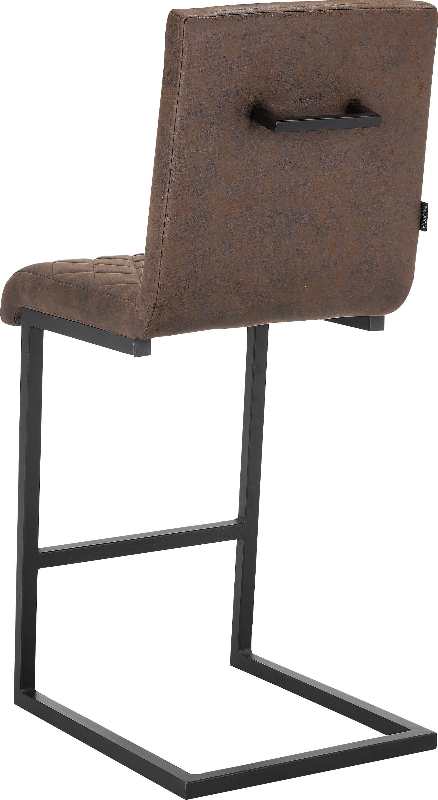 INOSIGN Bistrostoel Janelle Zacht verdikte zitting en rugleuning, naden aan de zitting en rugleuning, zithoogte 65 cm (2 stuks)