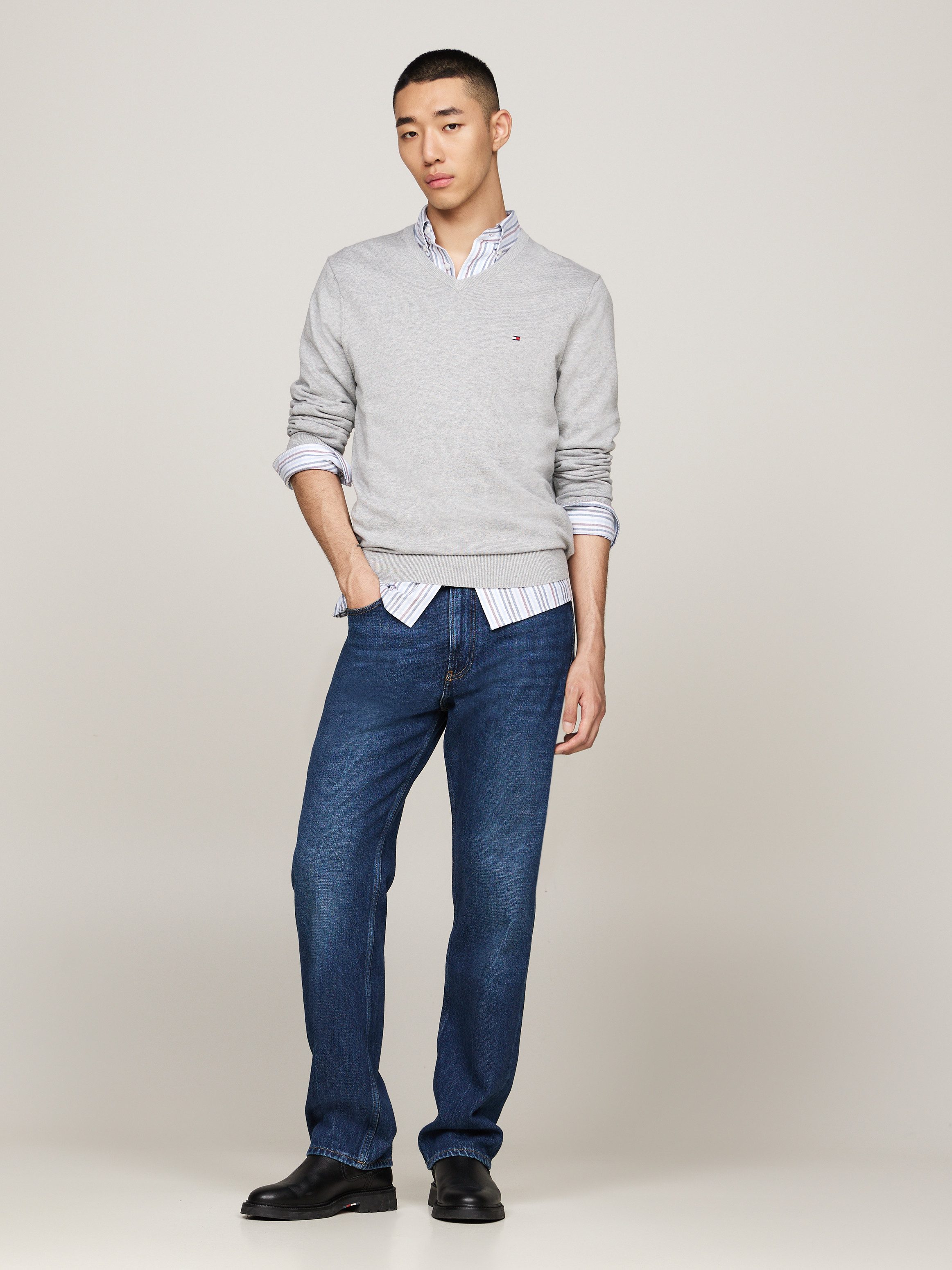 Tommy Hilfiger Gebreide trui ESSENTIAL COTTON V NECK