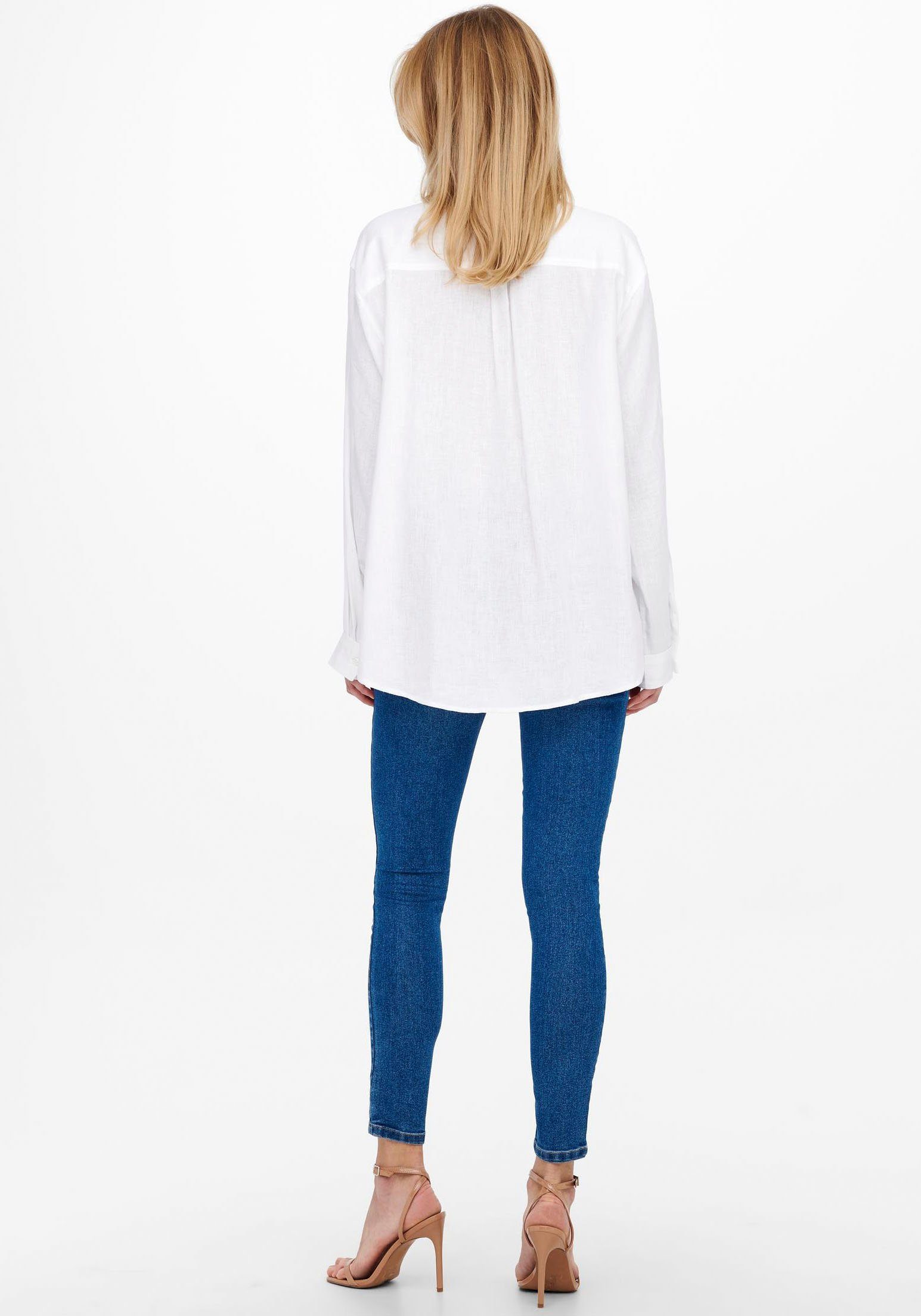 Only Lange blouse ONLTOKYO L/S LINEN BLEND SHIRT