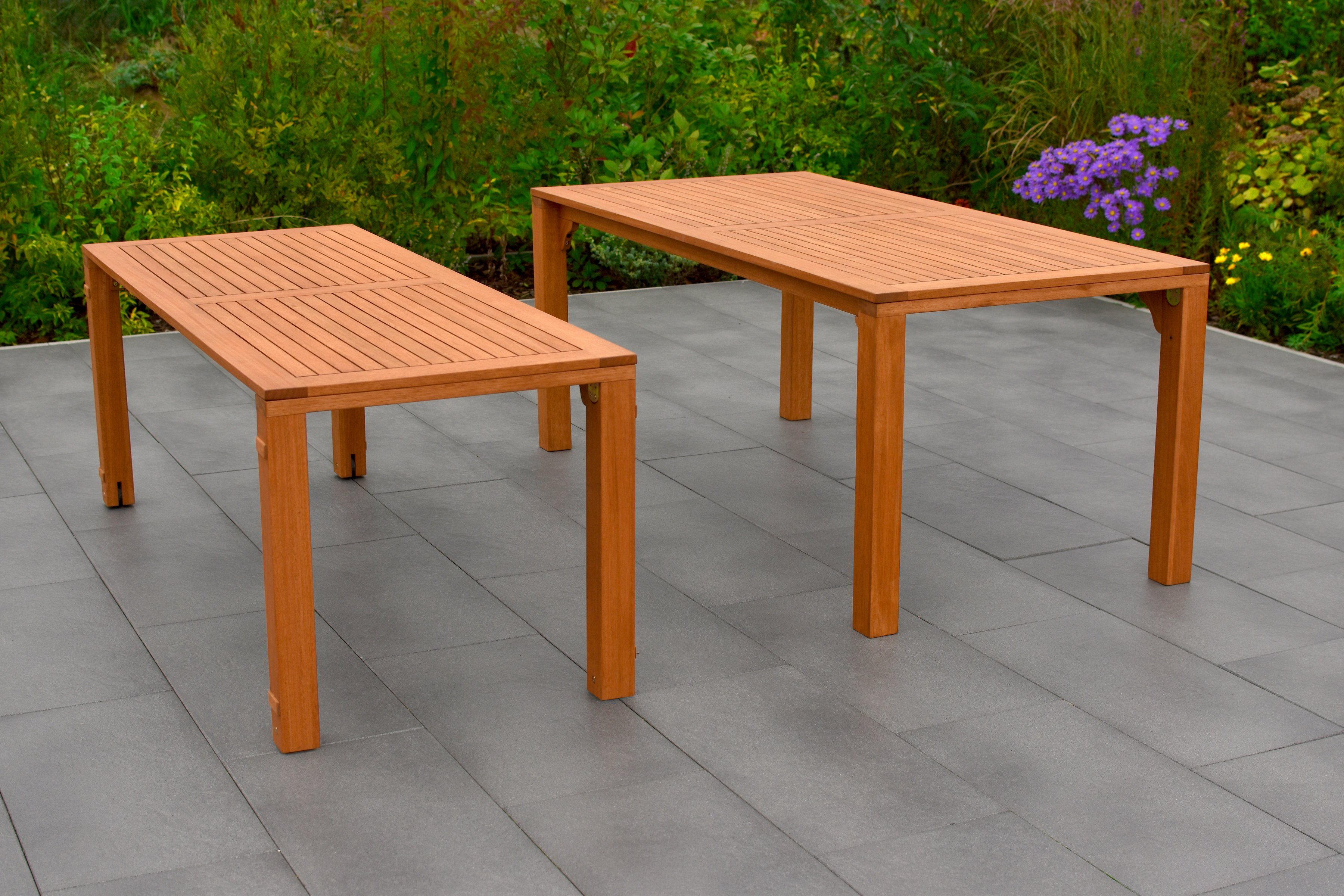 MERXX Tuintafel Flex uitschuifbare tafel uitbreidbaar, bxd: ca. 90/73 x 185/370 cm, kan ook afzonderlijk worden gebruikt