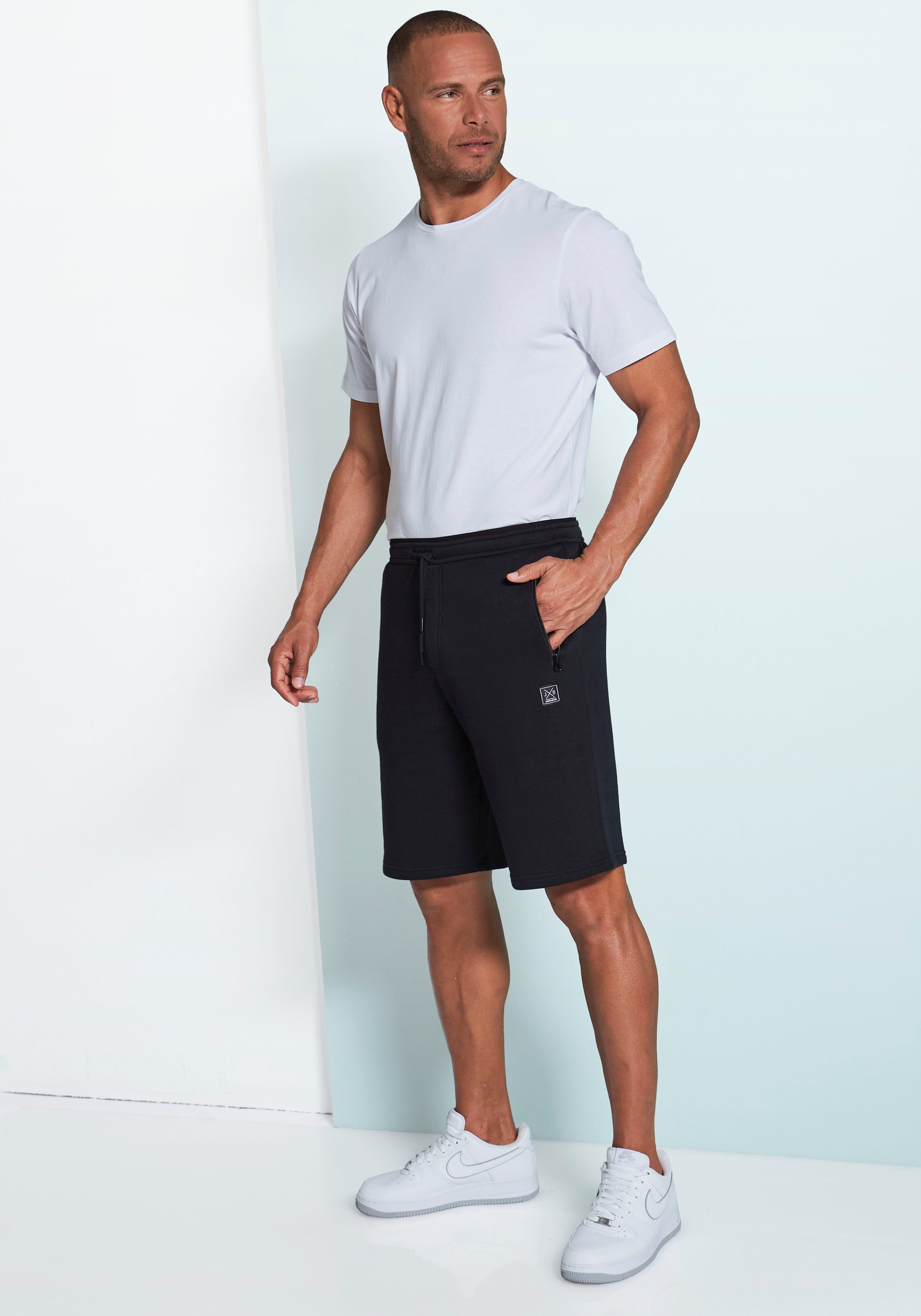 John Devin Sweatshort zijzakken met zwarte rits