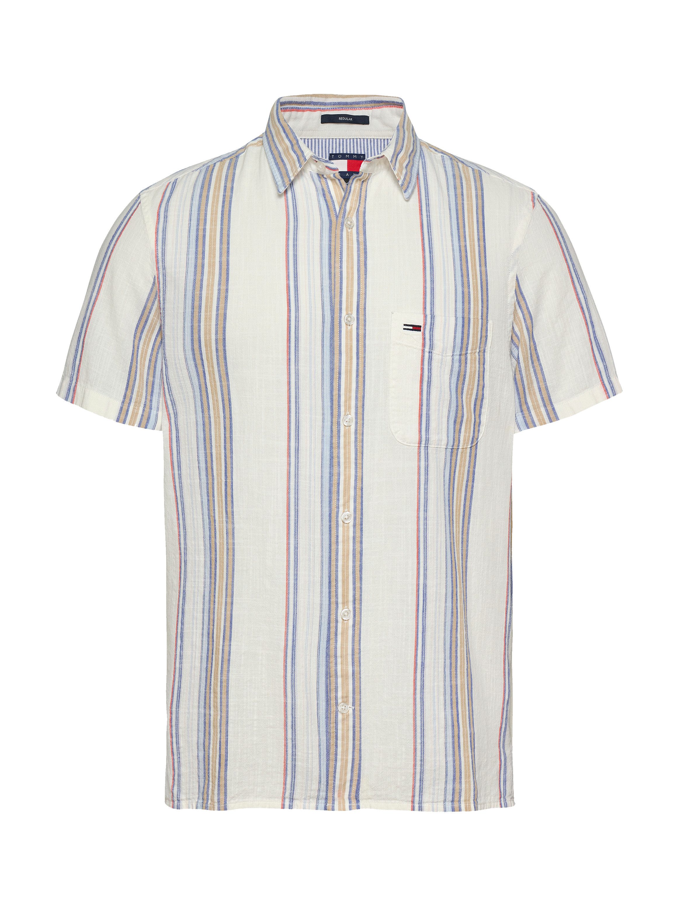 TOMMY JEANS Overhemd met korte mouwen TJM REG SLUB STRIPE SS SHIRT EXT