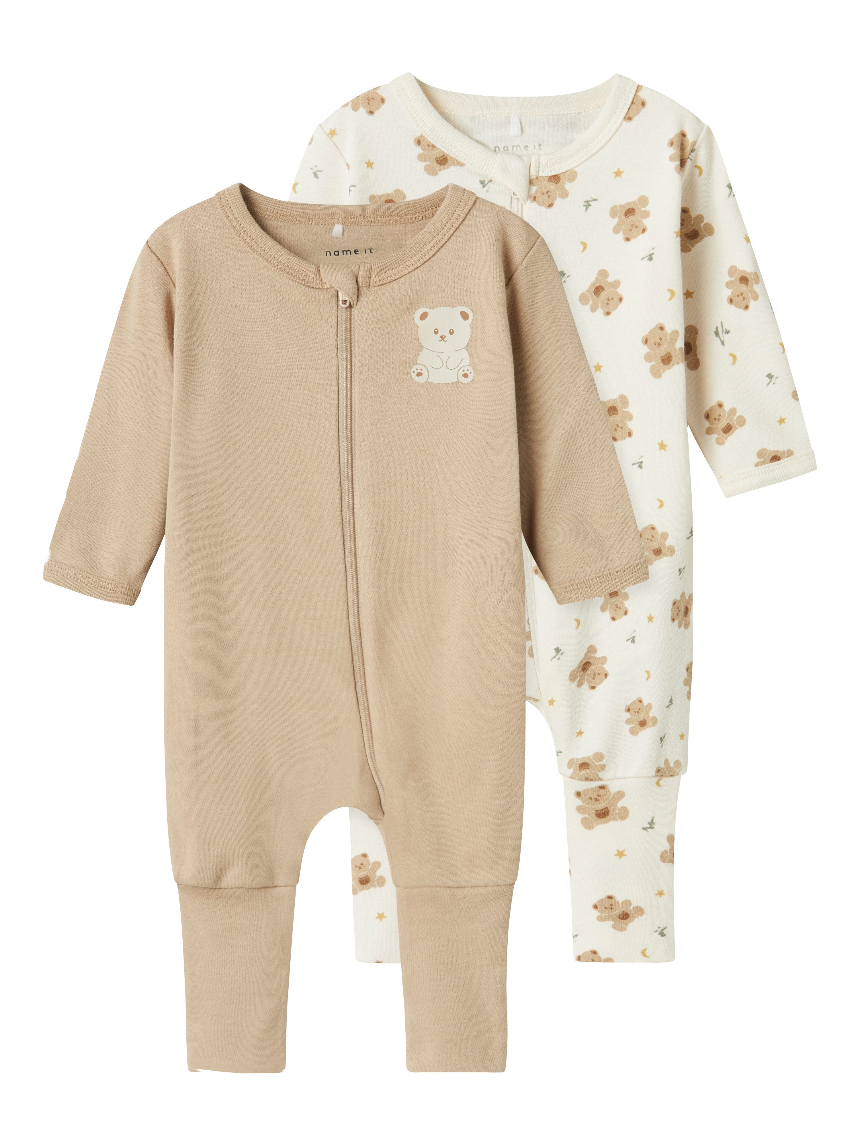 Name It Slaaponesie NBNNIGHTSUIT 2P ZIP FF JET BEAR NOOS (set, 2-delig)