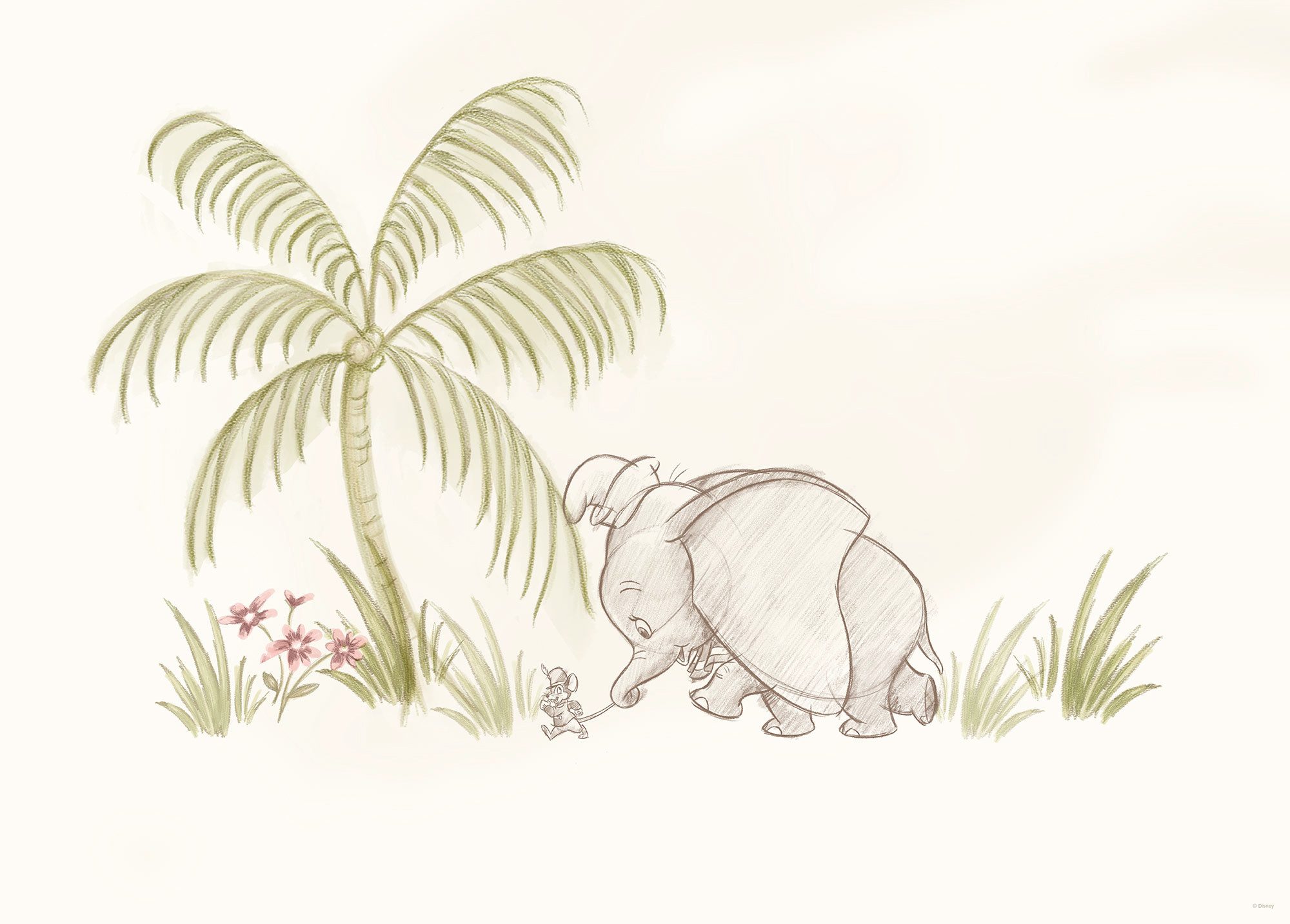 Komar Artprint Follow me Dumbo! 40 x 40 cm (breedte x hoogte) - kinderkamer, decoratie (1 stuk)