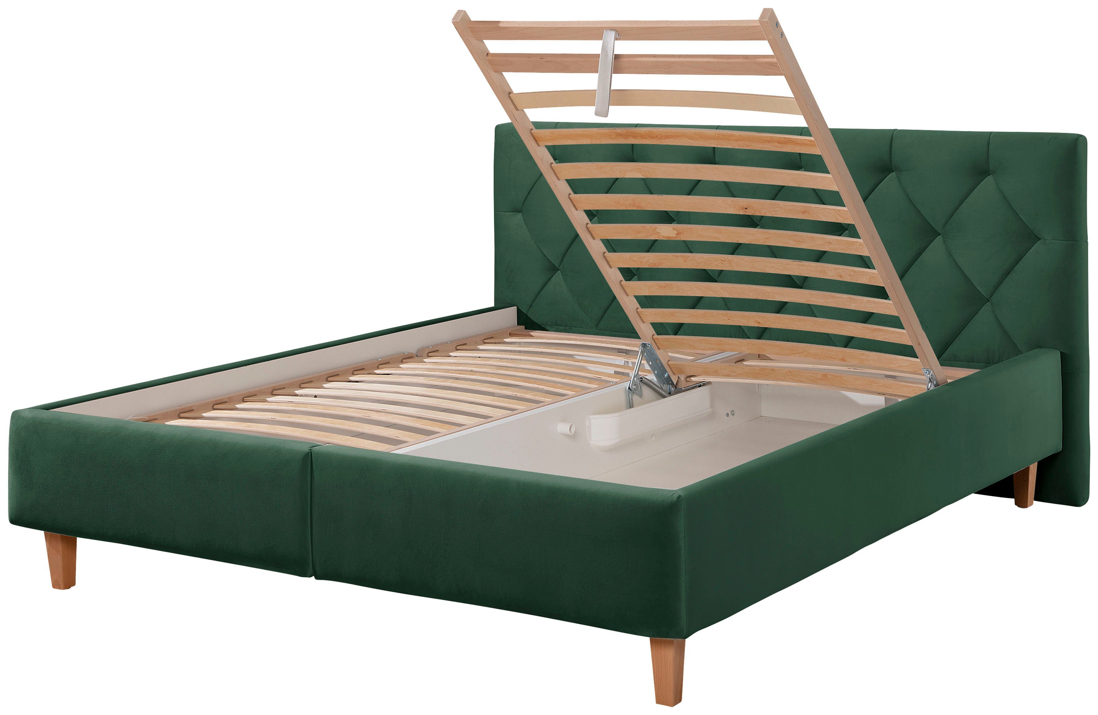 Guido Maria Kretschmer Home&Living Gestoffeerd bed Sunley 100 Kruisstiksel, hoofdbordhoogte 102 cm, zonder of met matras/lattenbodem