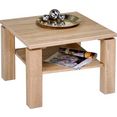 pro line salontafel van hout, met plank, naar keuze met houten plaat of inlay van glas te bestellen, in vierkant of rechthoekig bestelbaar bruin
