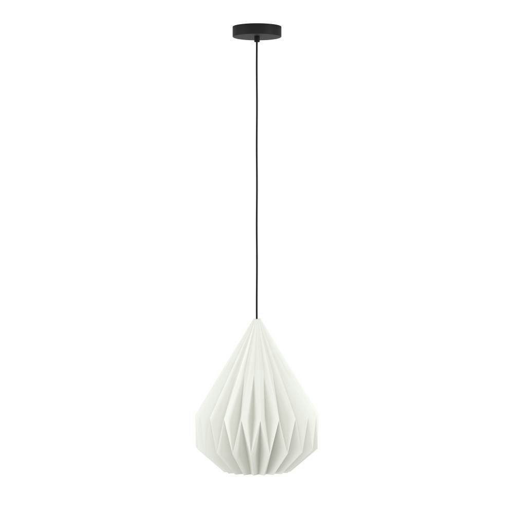 EGLO Hanglamp MINTING hanglamp, metaal in zwart, papier in wit, Ø 31 cm (1 stuk)
