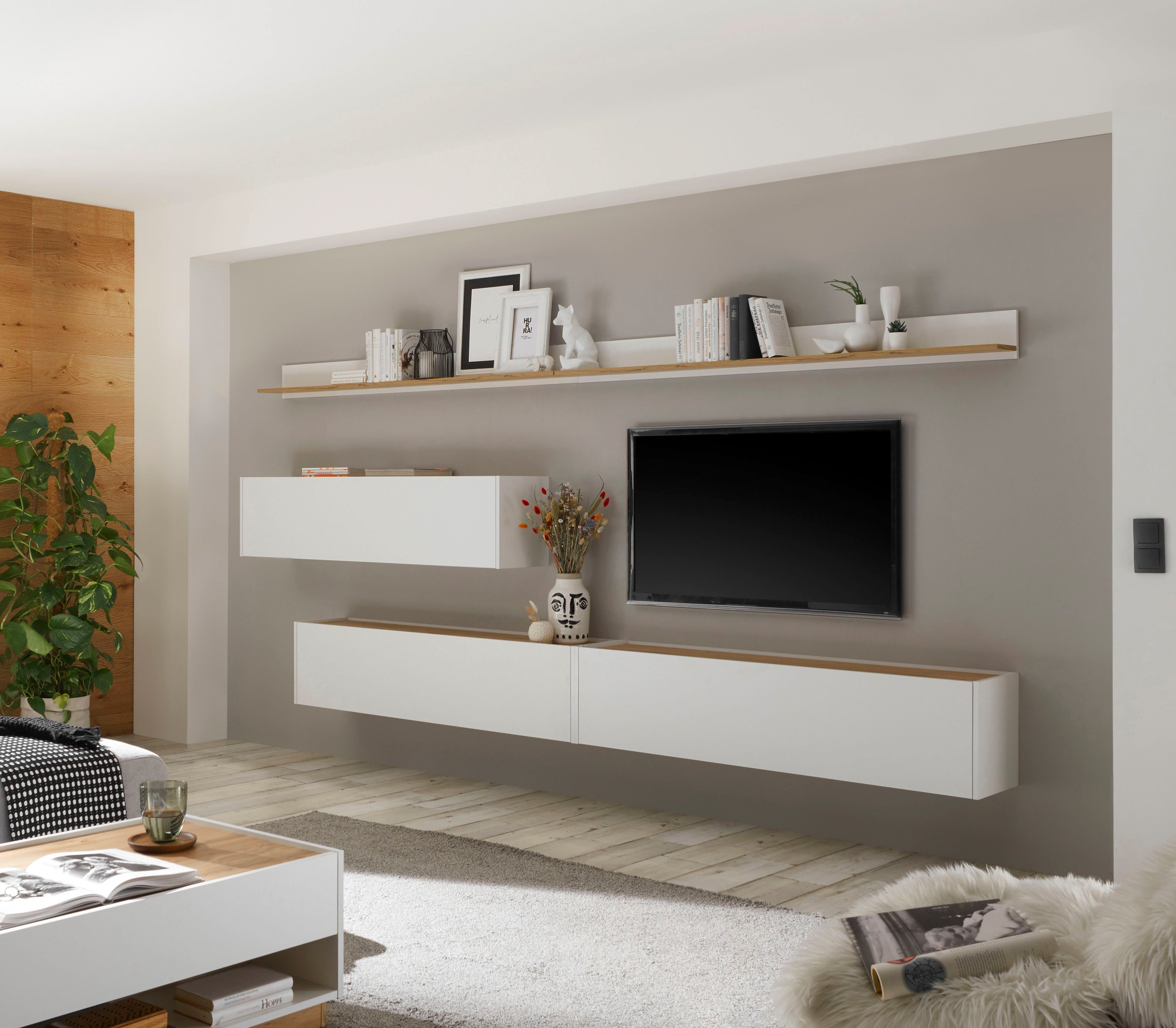 INOSIGN Wandmeubel City/Giron Breedte ca. 340 cm (set, 5-delig) tv-wandmeubels wit