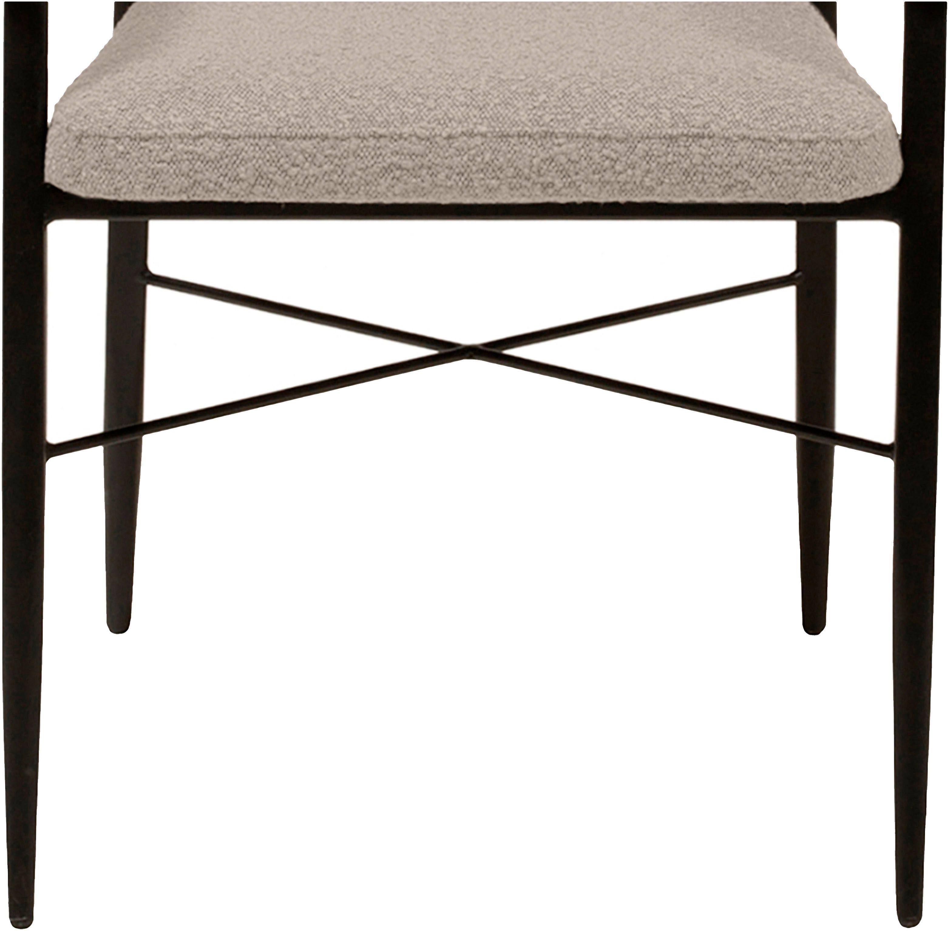 OMG Design Stoel met armleuningen Roma comfortabele eetkamerstoel, gestoffeerde stoel met bouclé bekleding