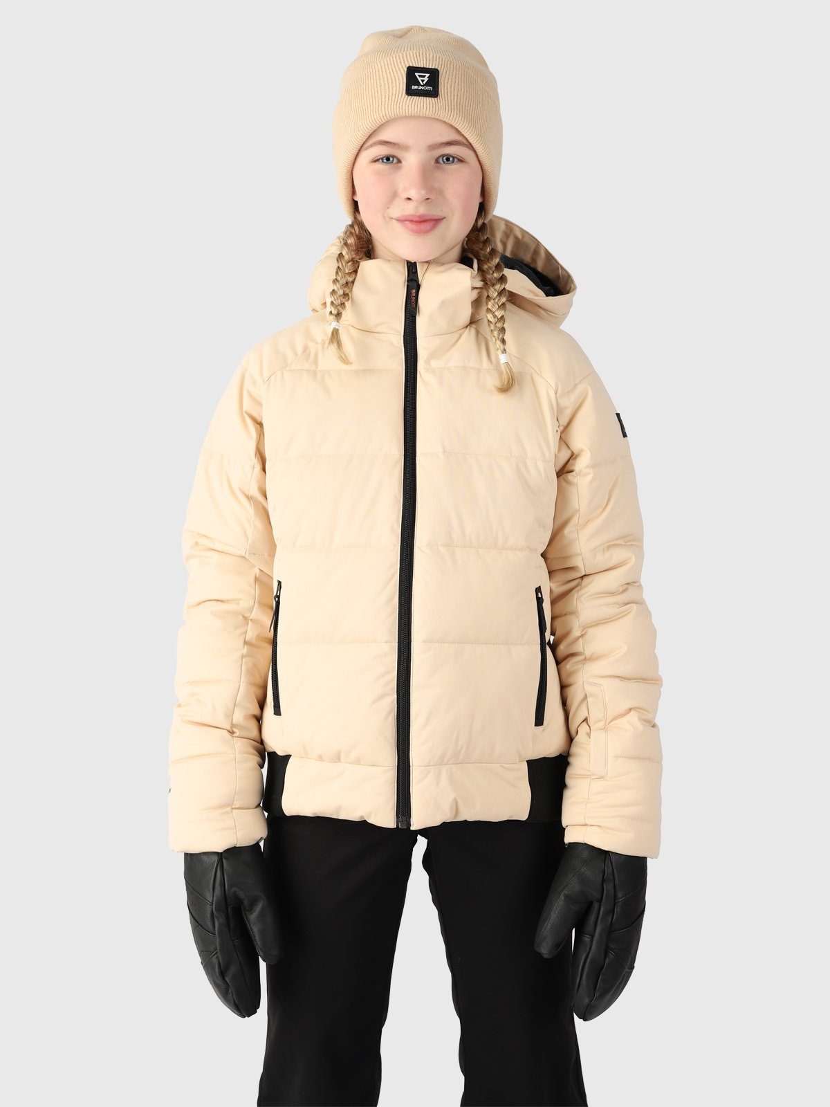 Brunotti ski-jack Suncrown off white Skijack Ecru Meisjes Polyester Capuchon 152