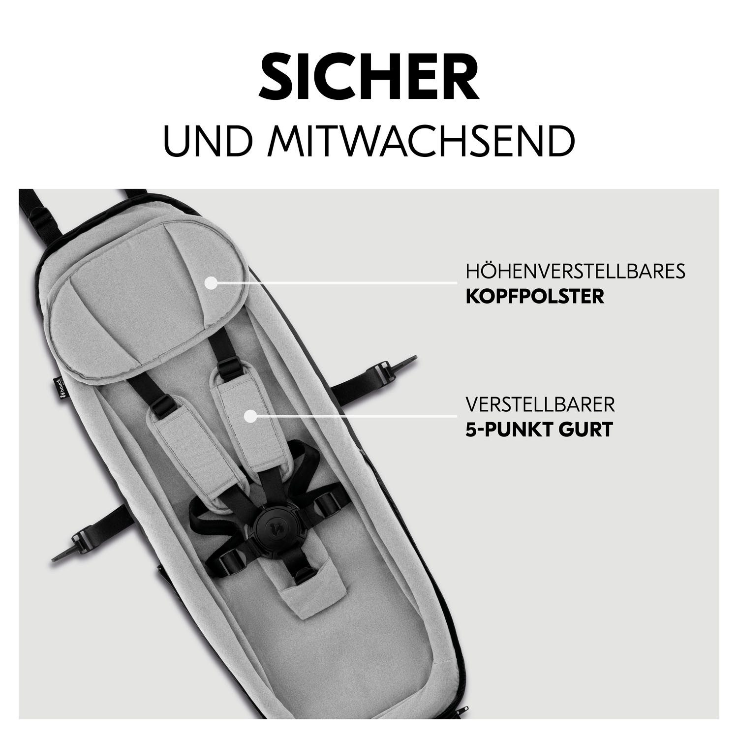 Hauck Kinderen fiets aanhanger Baby Lounger 2 Grey
