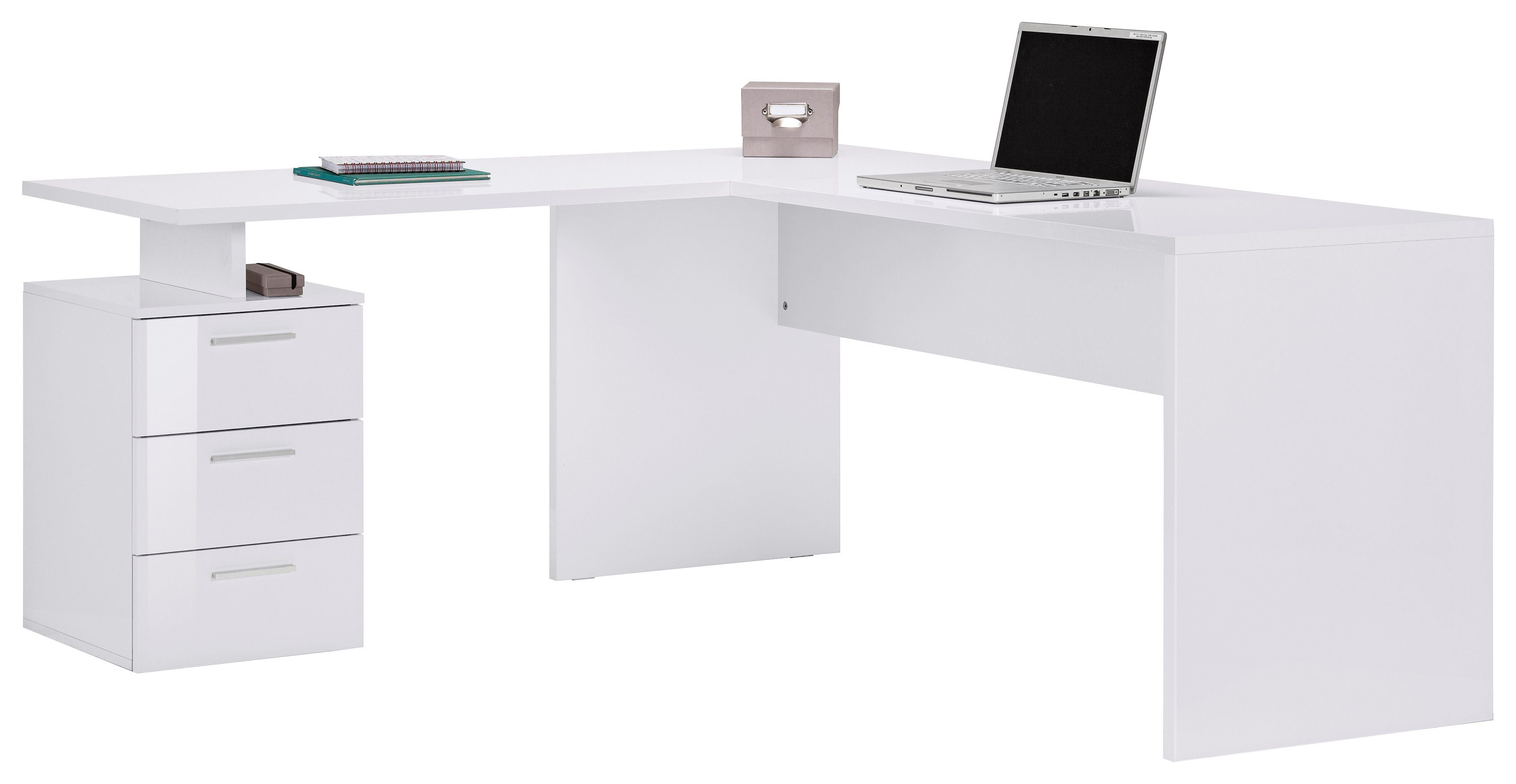 INOSIGN Hoekbureau New Selina Bureau, lades, met of zonder monitorsteun, B 180/160 cm