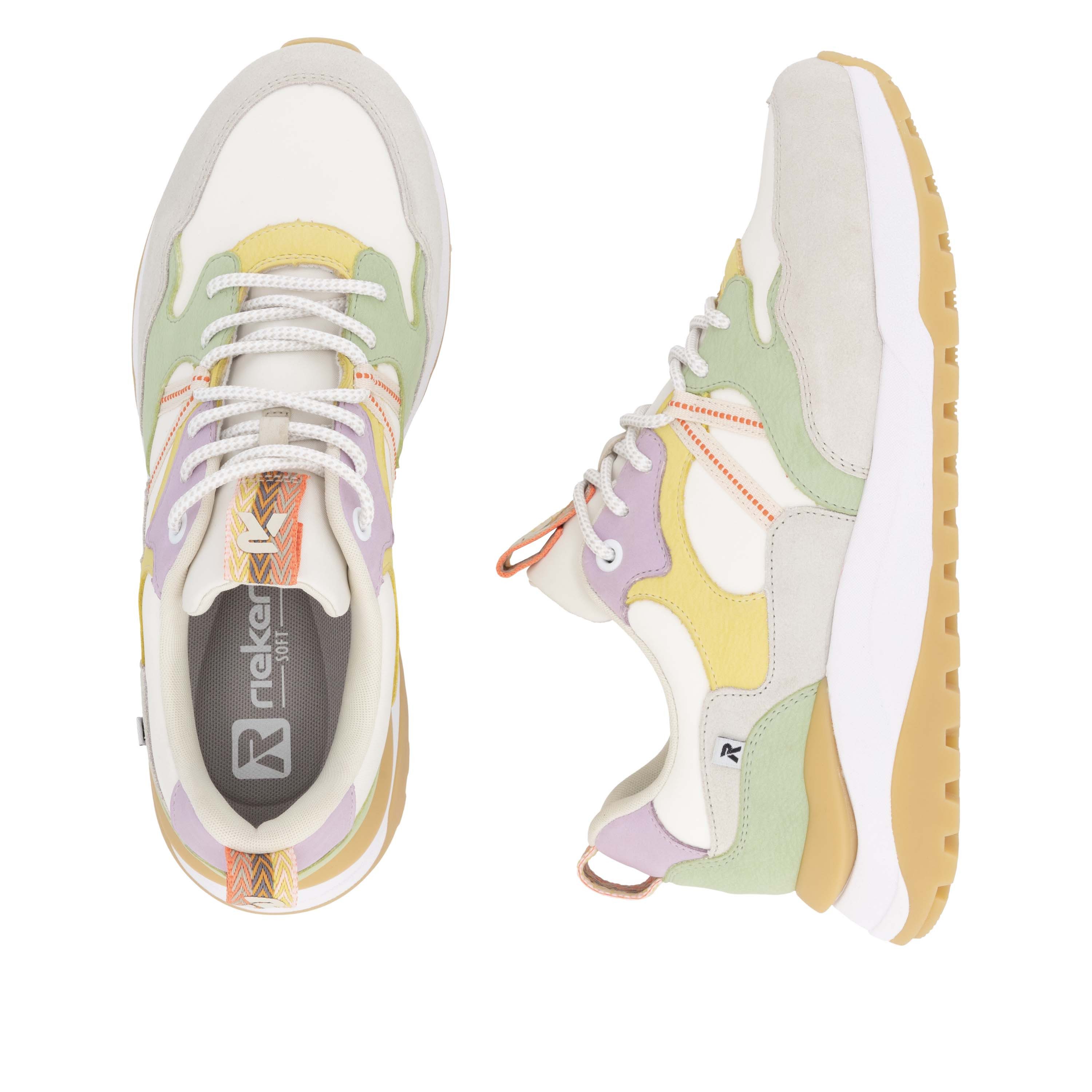 RIEKER Sport Sneakers met sleehak Bel Air vrijetijdsschoen, lage schoen, veterschoen met uitneembaar voetbed