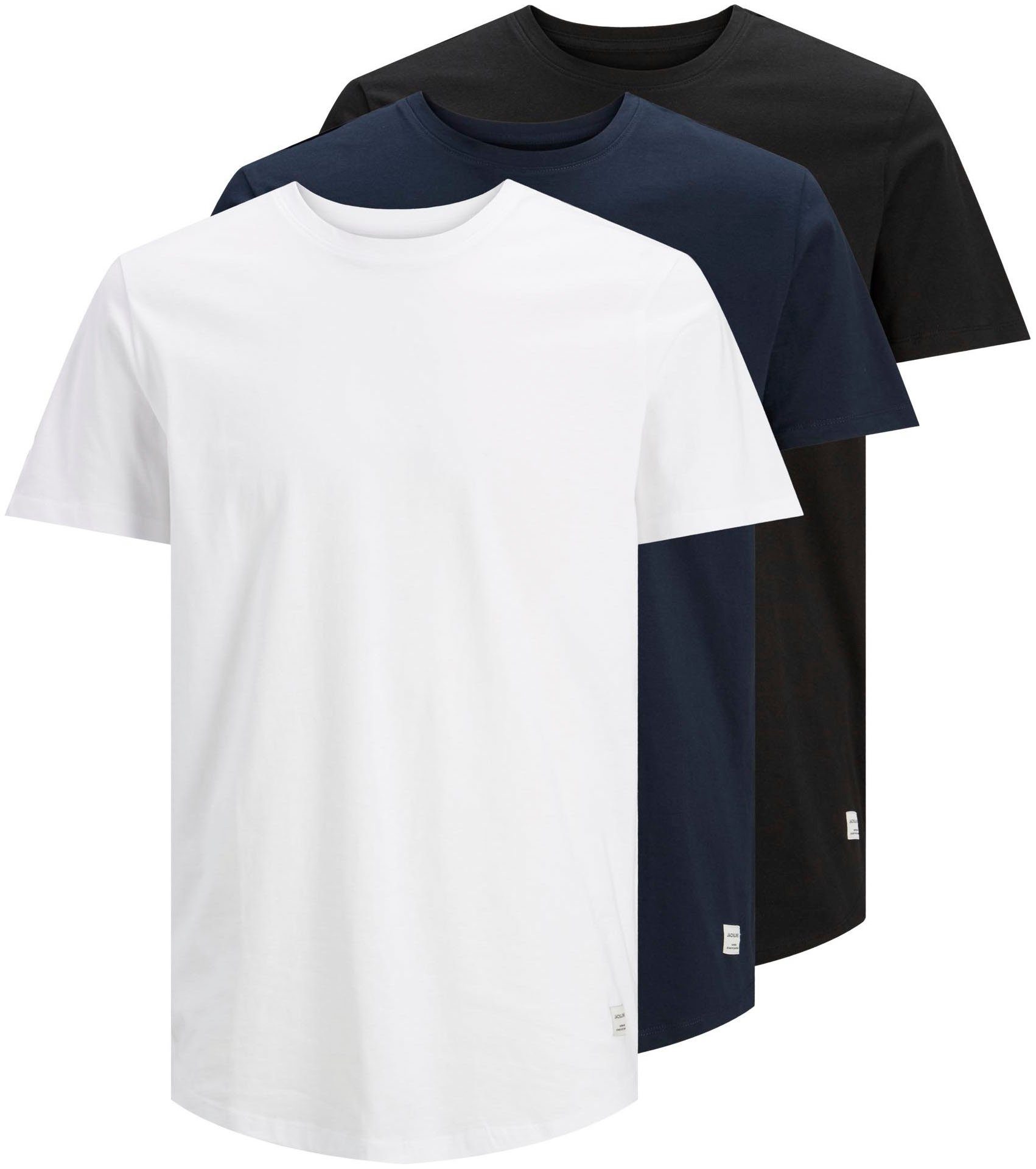 Jack & Jones Shirt met ronde hals JJENOA TEE SS CREW NECK 3PK MP NOOS (3-delig, Set van 3)