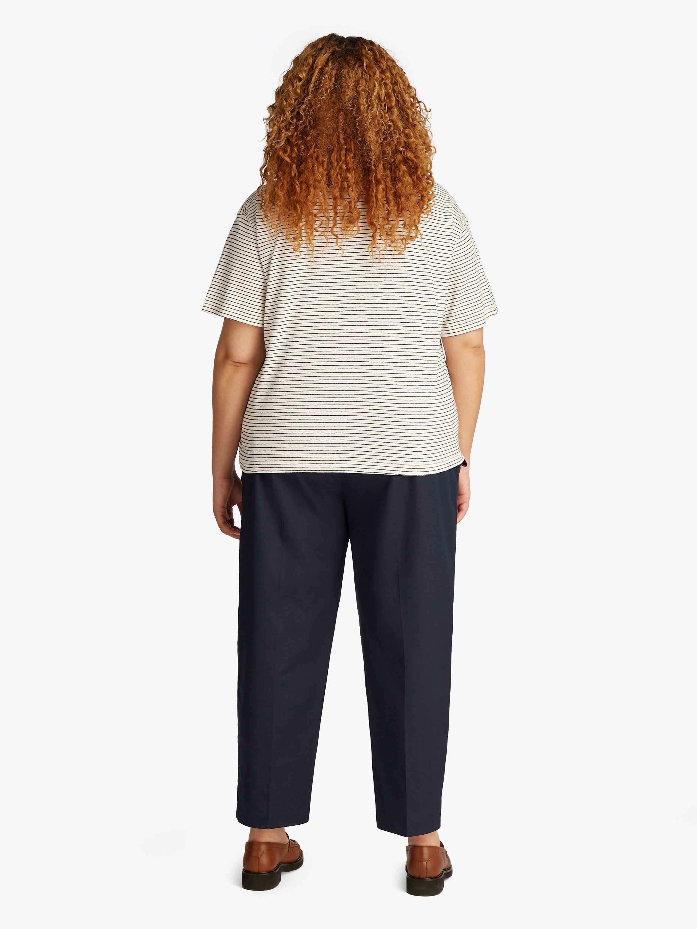 Tommy Hilfiger Curve Shirt met V-hals CRV MODERN CO LINEN V-NK SS