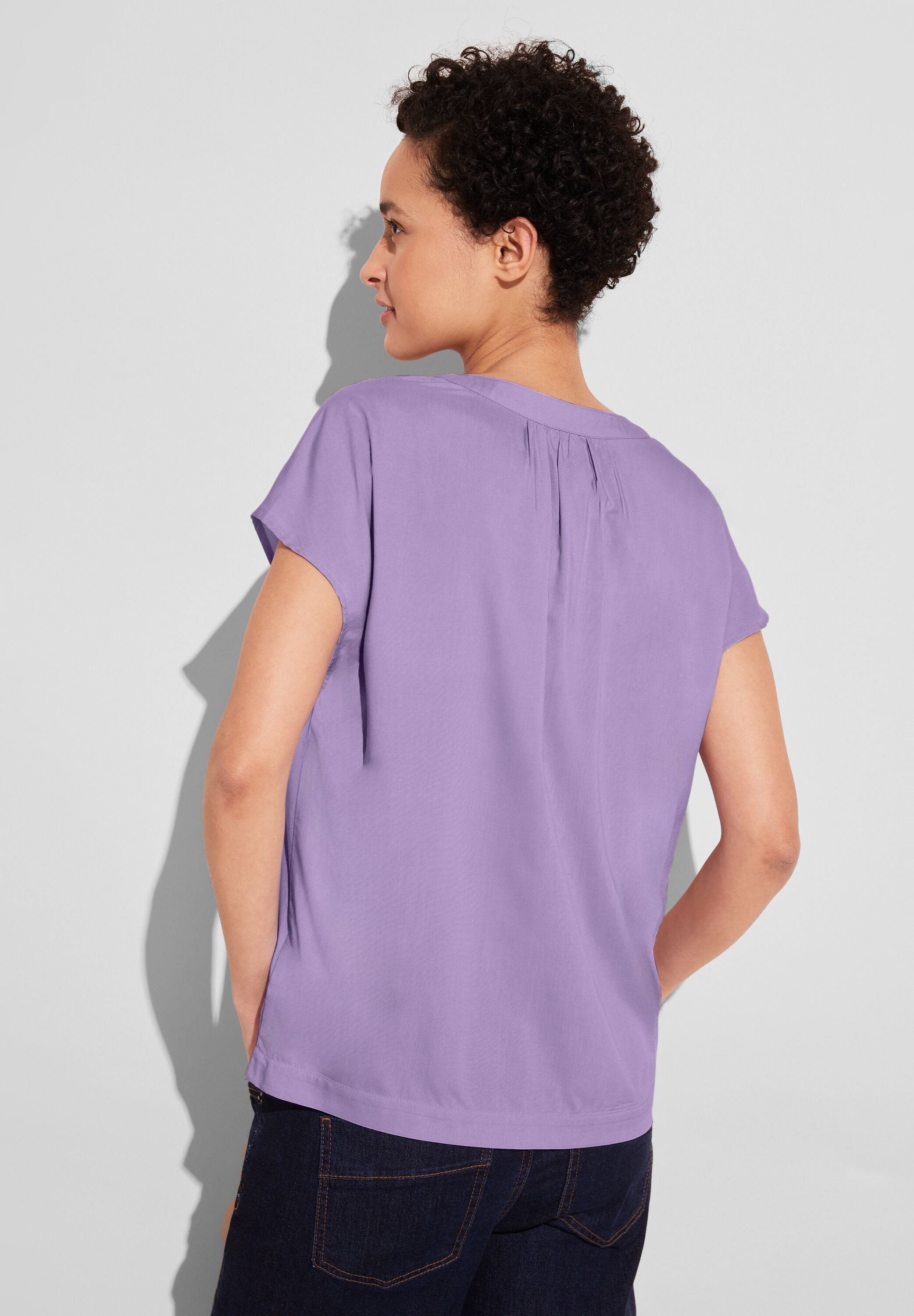 STREET ONE Blouse met korte mouwen Blouseshirt van pure viscose