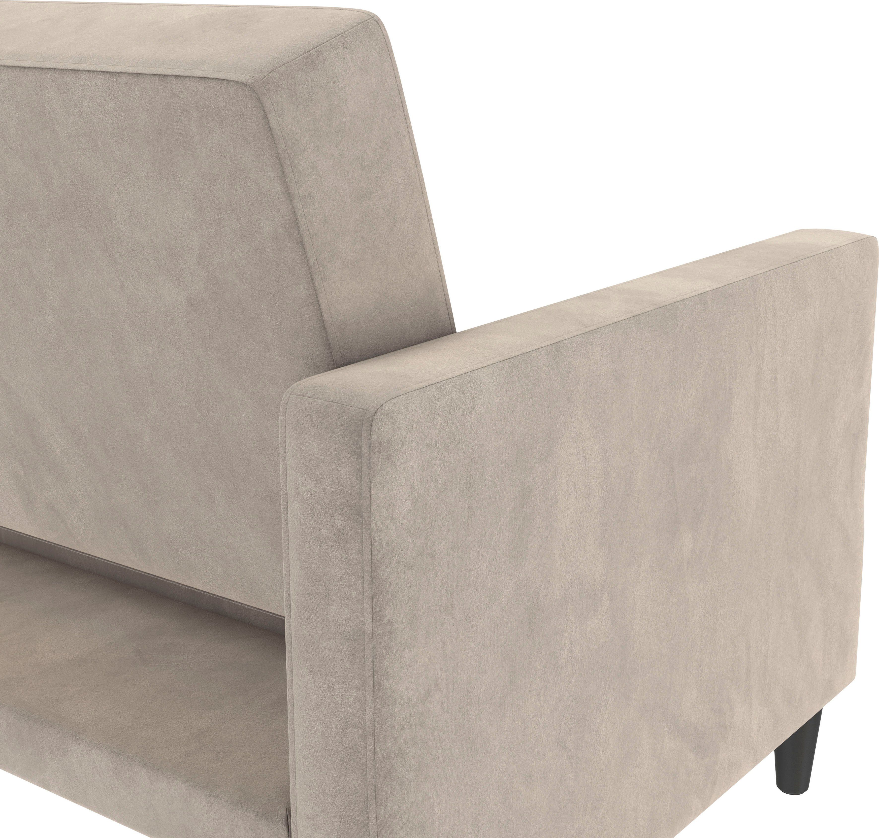 Dorel Home 3-zitsbank Hartford II Slaapfunctie, rugleuning 2-delig, 3-voudig verstelbaar, zithoogte 43 cm
