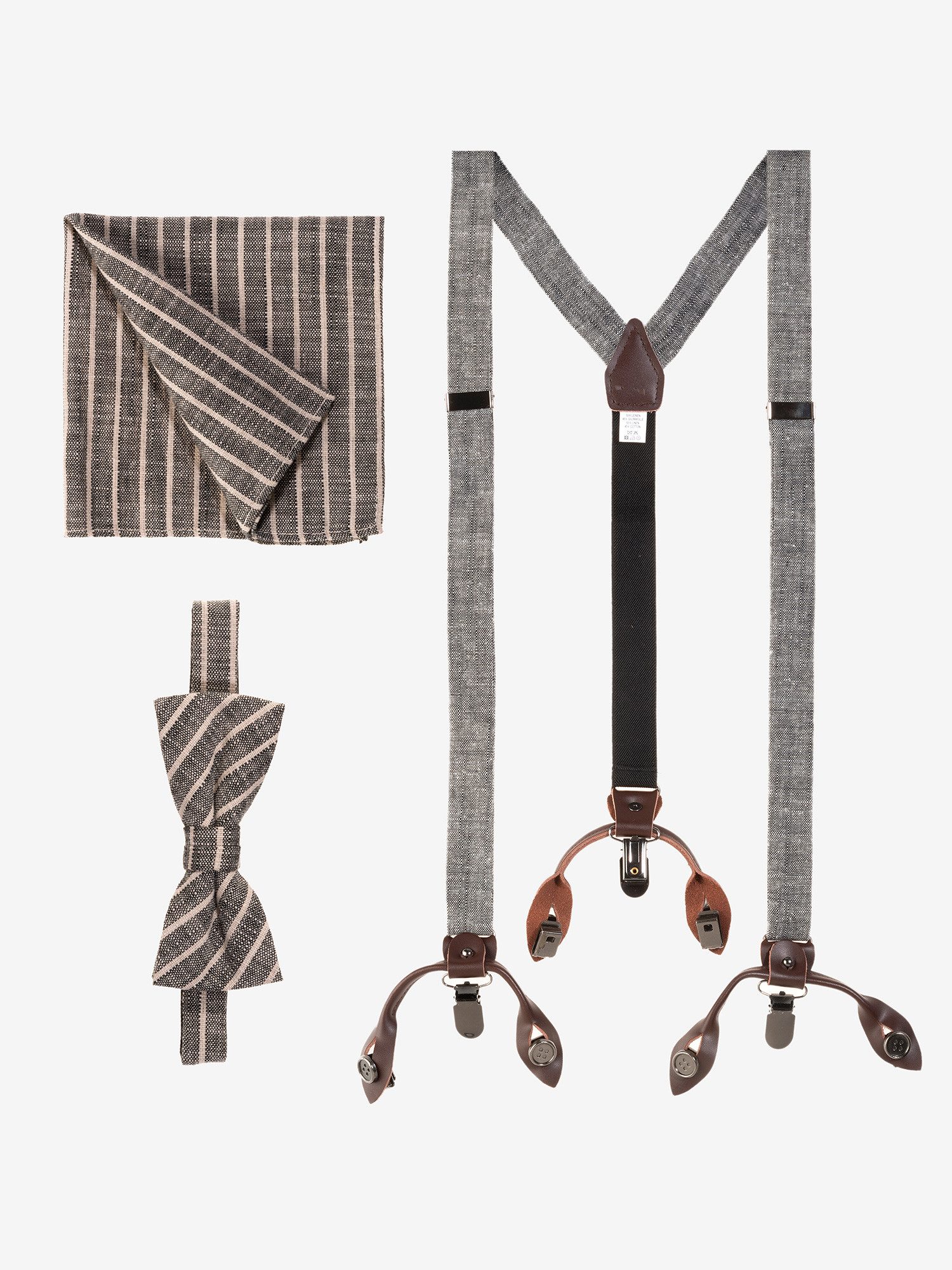 Cinque Bretels met streepmotief (set) unisex bretels zwart