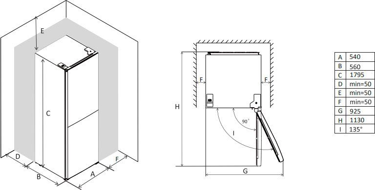 Hanseatic Koel-vriescombinatie HKGK17954DNFWDBI NoFrost, Waterdispenser