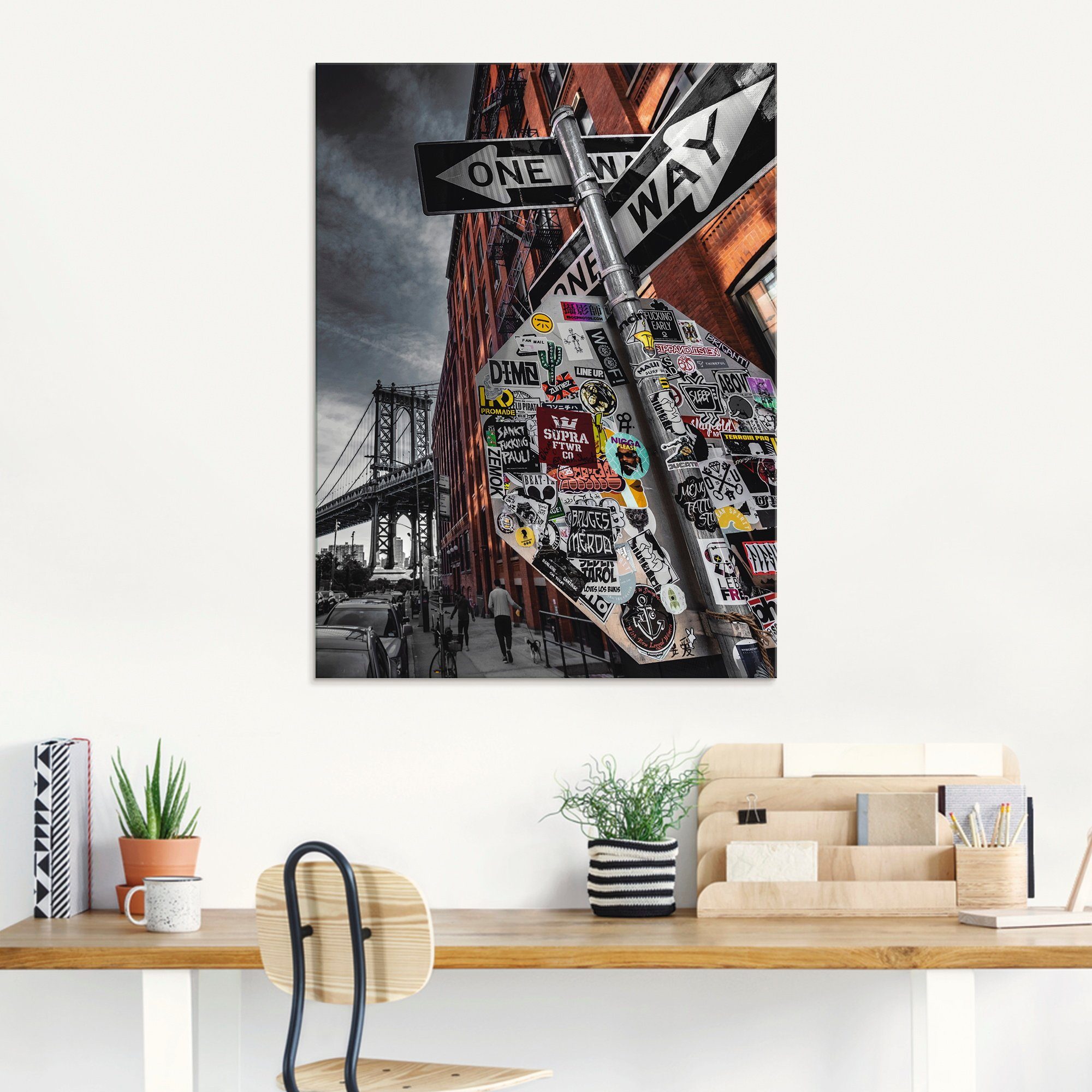 Artland Print op glas New York Street fotografie