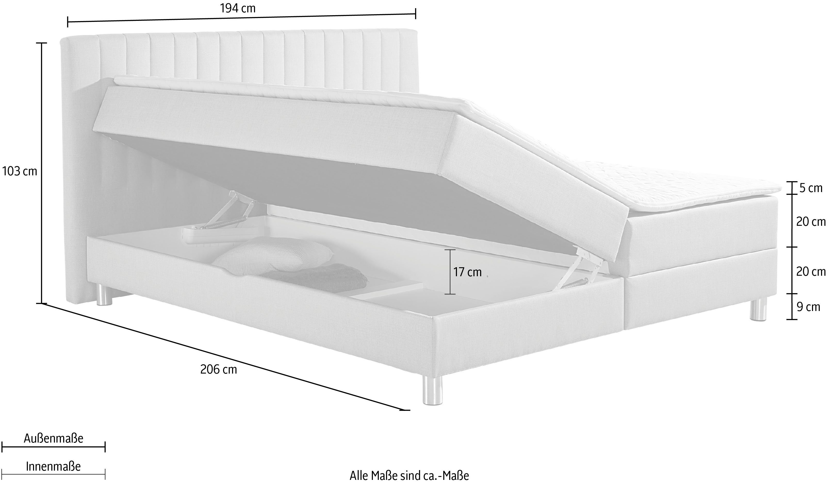 Maintal Boxspring met bedkist en topmatras van koudschuim