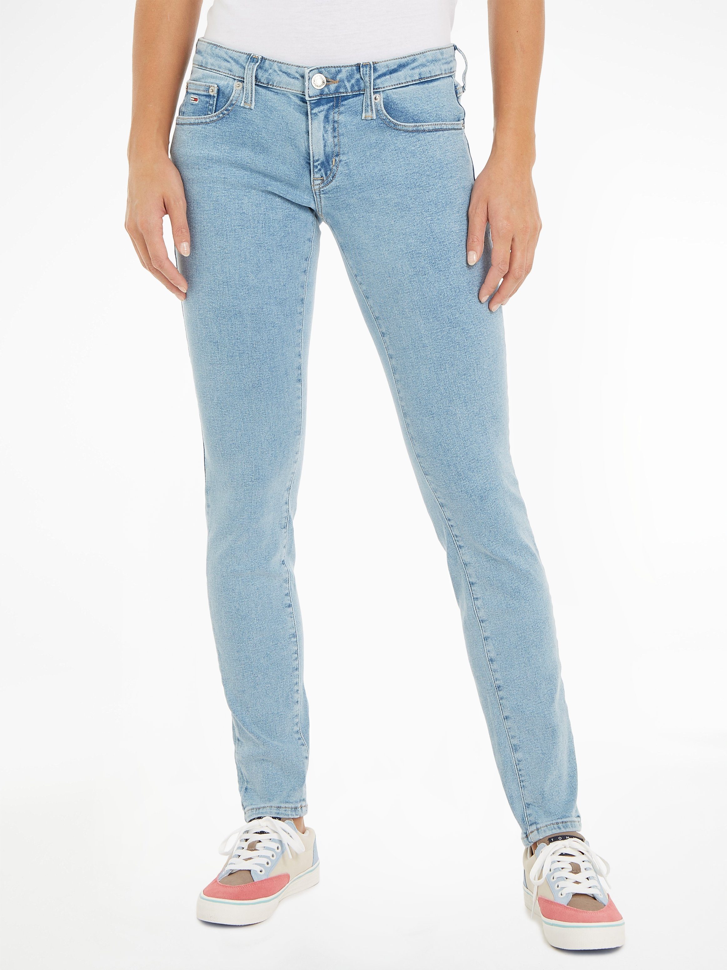 TOMMY JEANS Skinny fit jeans met discrete labels